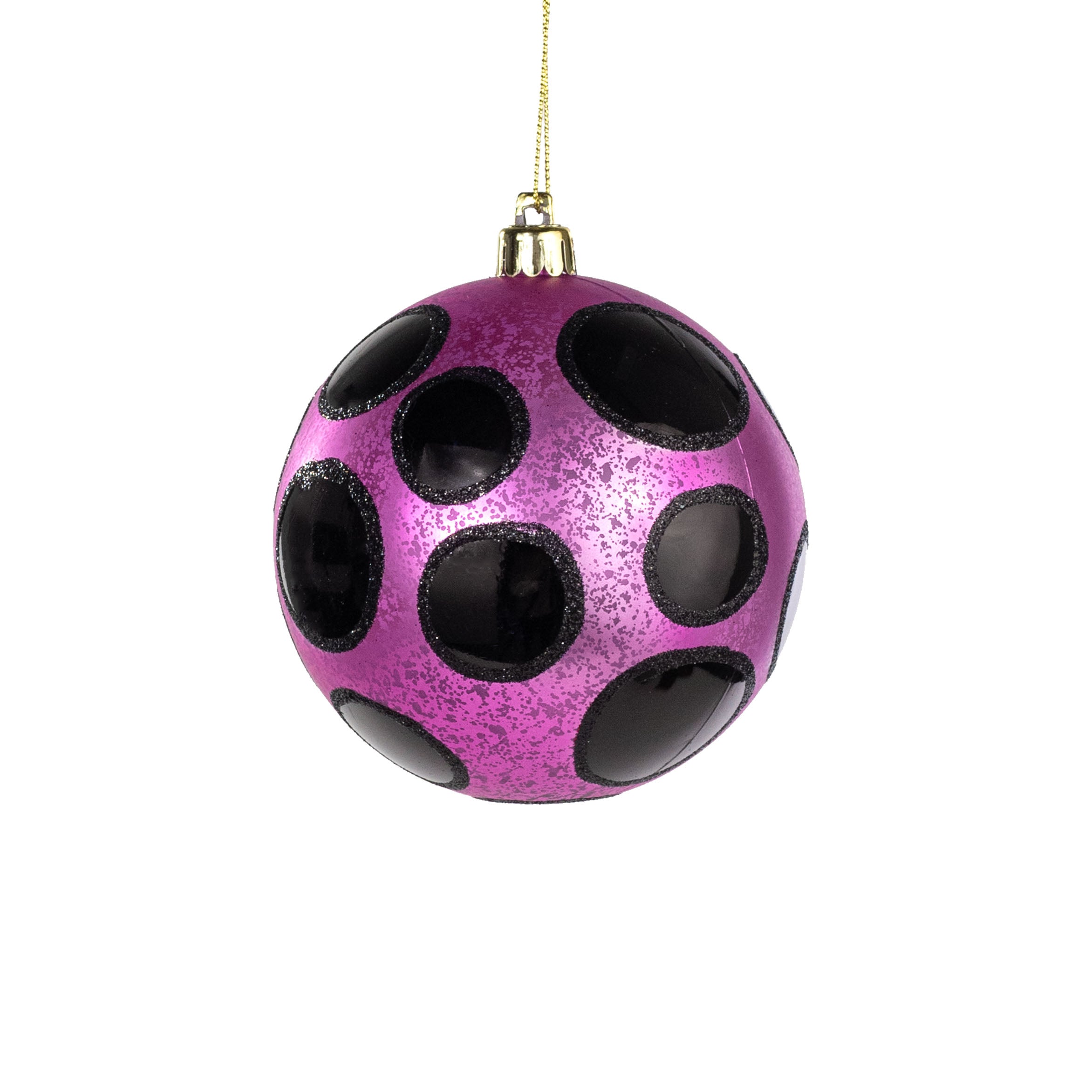 100mm Antiqued Dots Ornament: Fuchsia Pink & Black Item Number: XY8805J3
