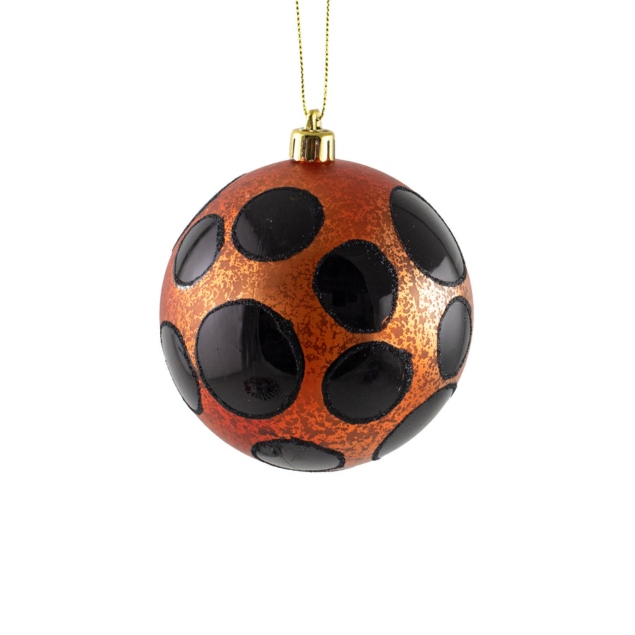 100mm Antiqued Dots Ornament: Orange & Black Item Number: XY8805K2