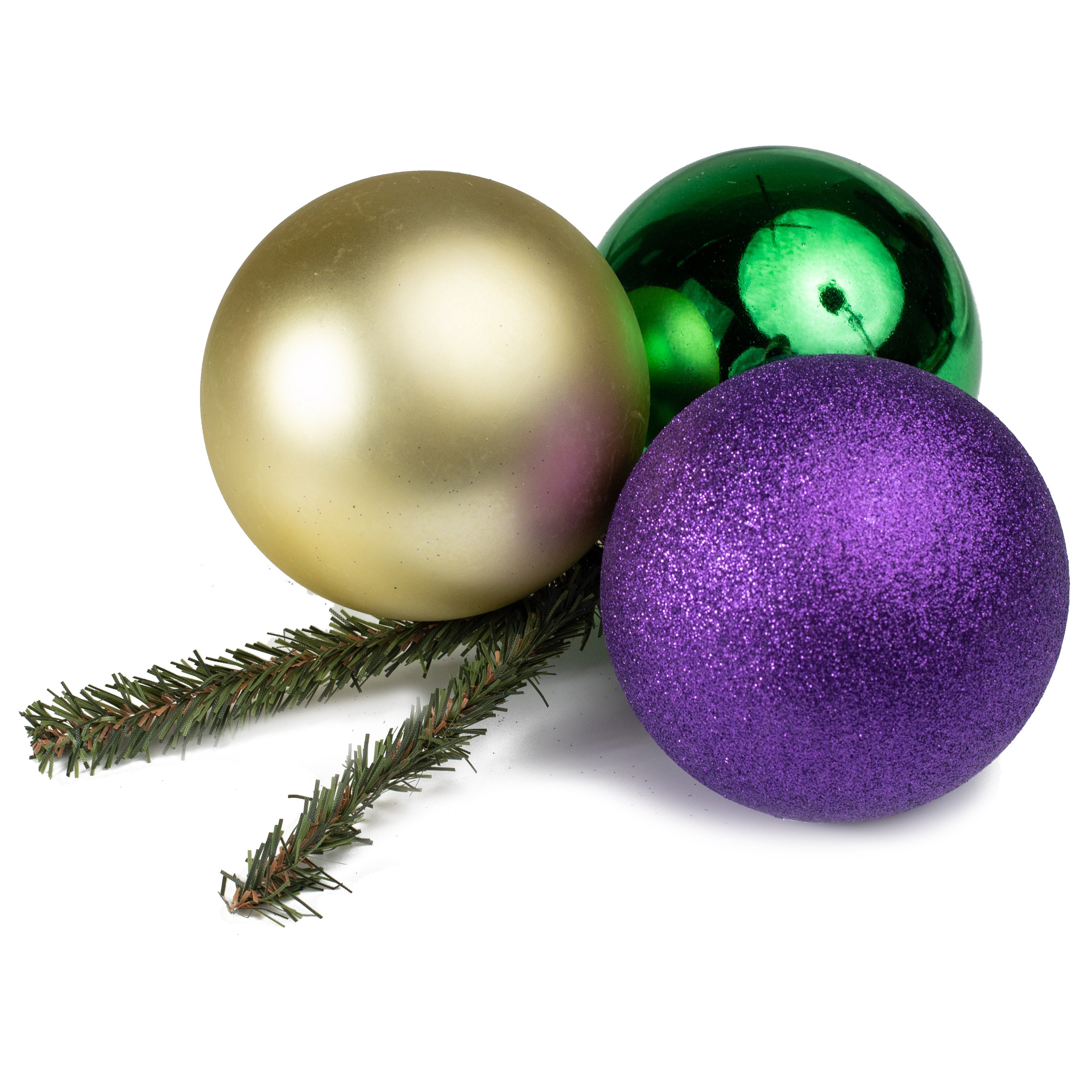 100MM Ball Cluster On Wire Tinsel Tie: Mardi Gras Item Number: XP355458