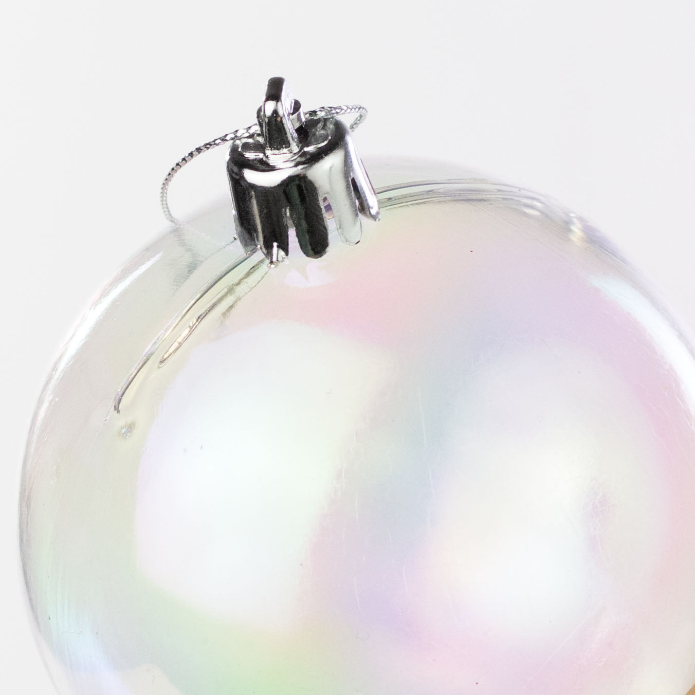 80mm Ball Ornament: Iridescent Clear Bubble detail photo 4