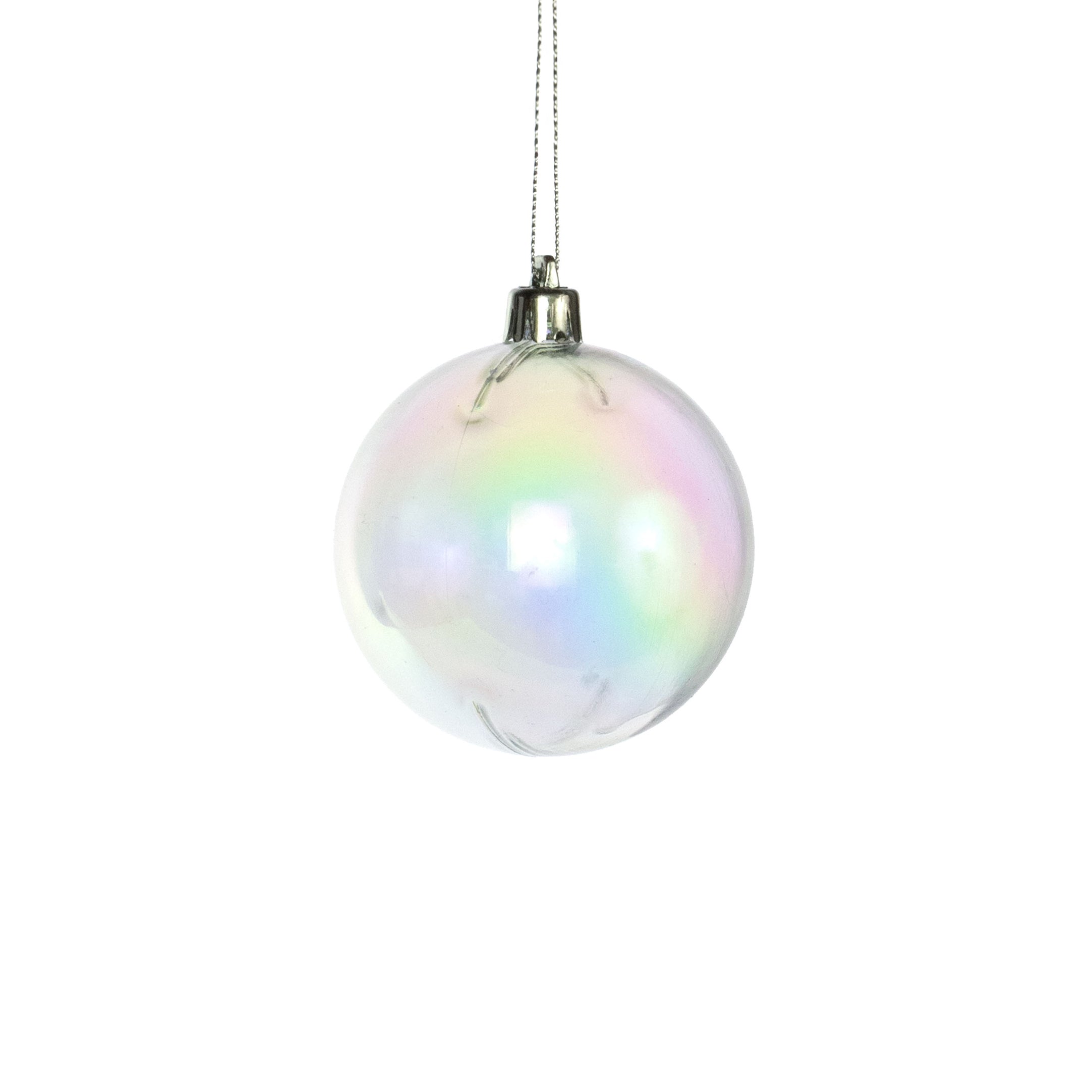 80mm Ball Ornament: Iridescent Clear Bubble Item Number: XH9608