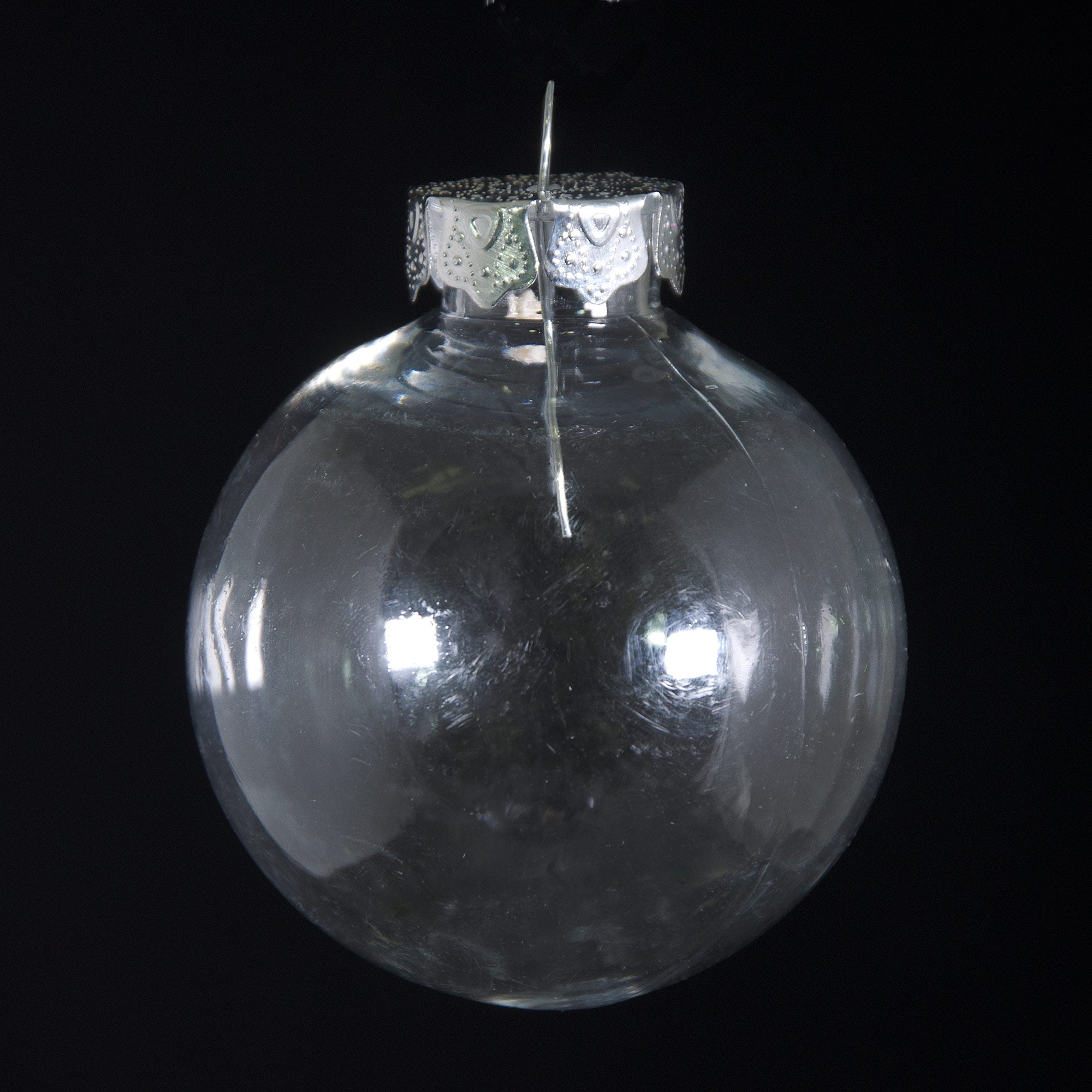 60mm Budget Clear Plastic Ornaments (Box of 6) detail photo 4