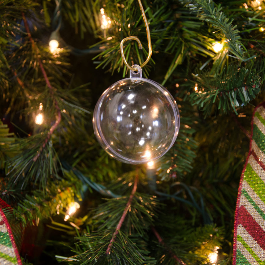 60MM Clear Fillable Ball Ornament: Set of 12 detail photo 4