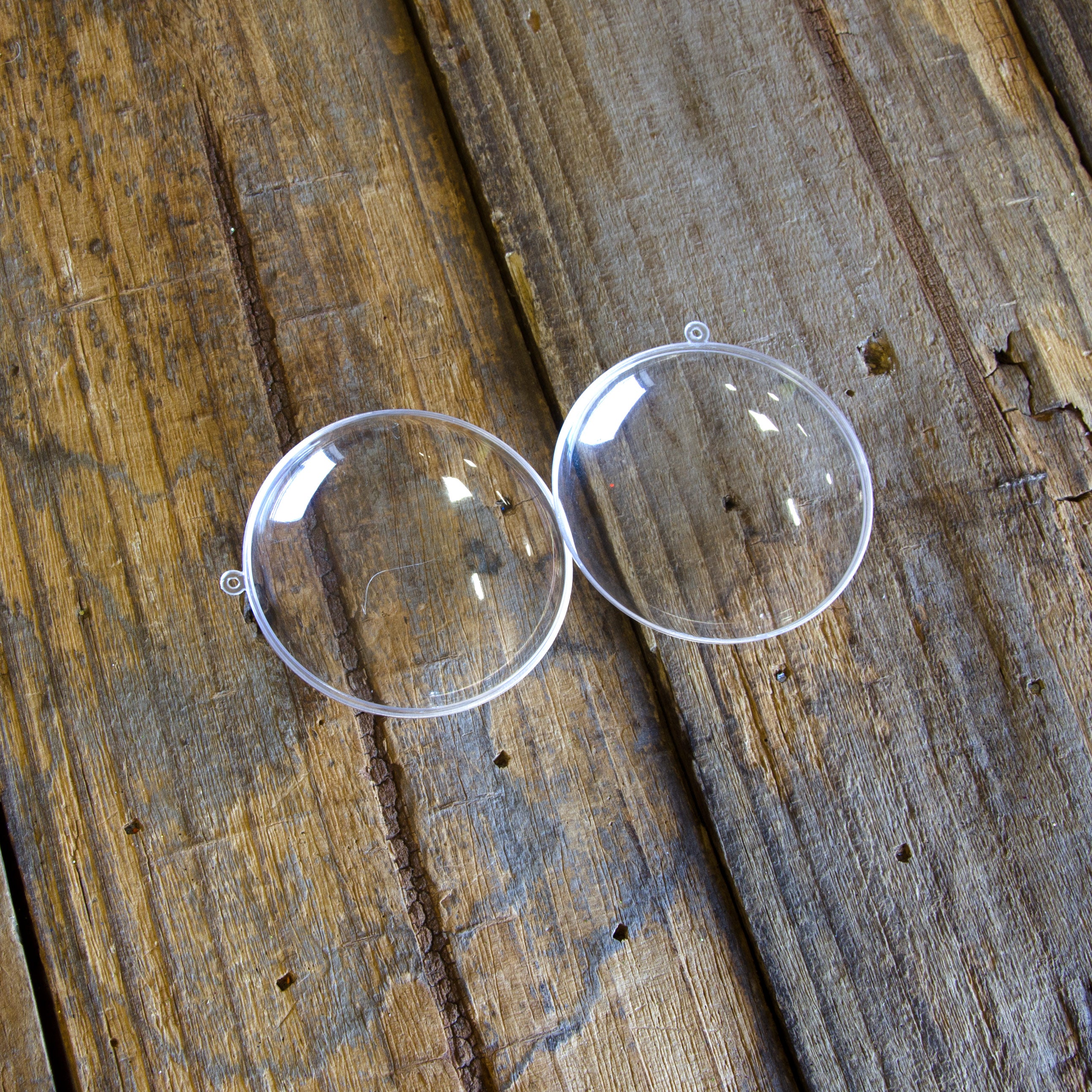 70MM Clear Fillable Oval Flat Ball Ornament: Set of 12 detail photo 4
