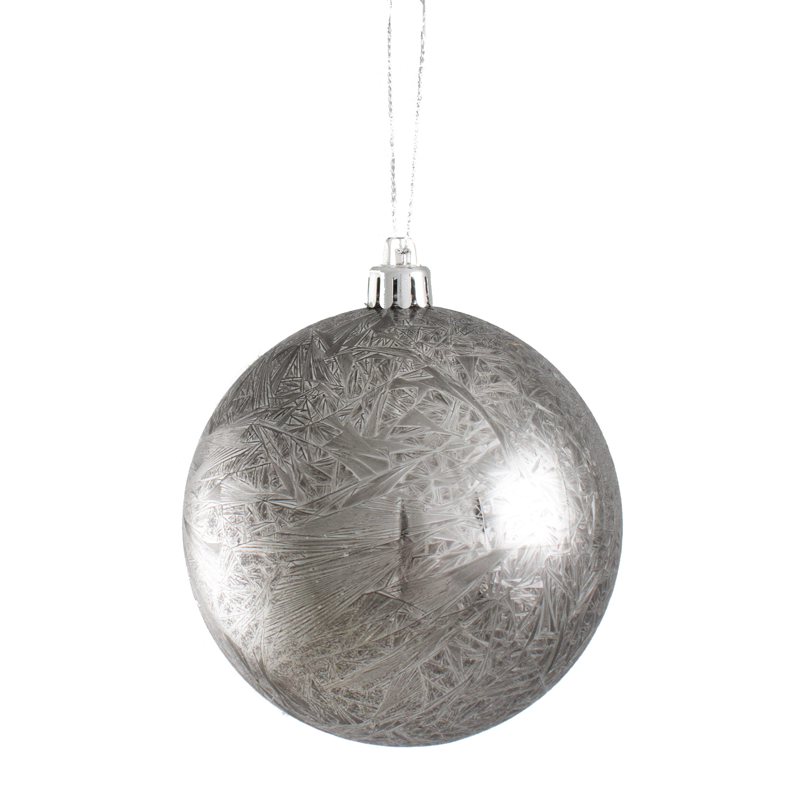 100MM Feather Smooth Ball Ornament: Grey Item Number: XH101810