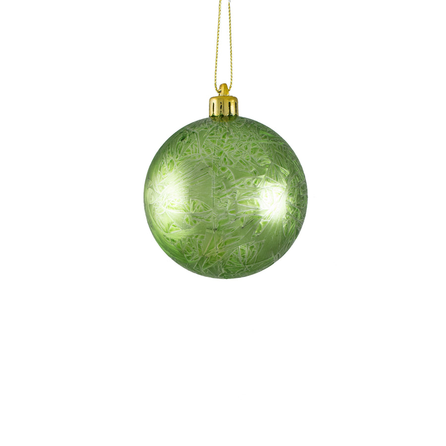 80MM Feather Smooth Ball Ornament: Lime Green Item Number: XH101769