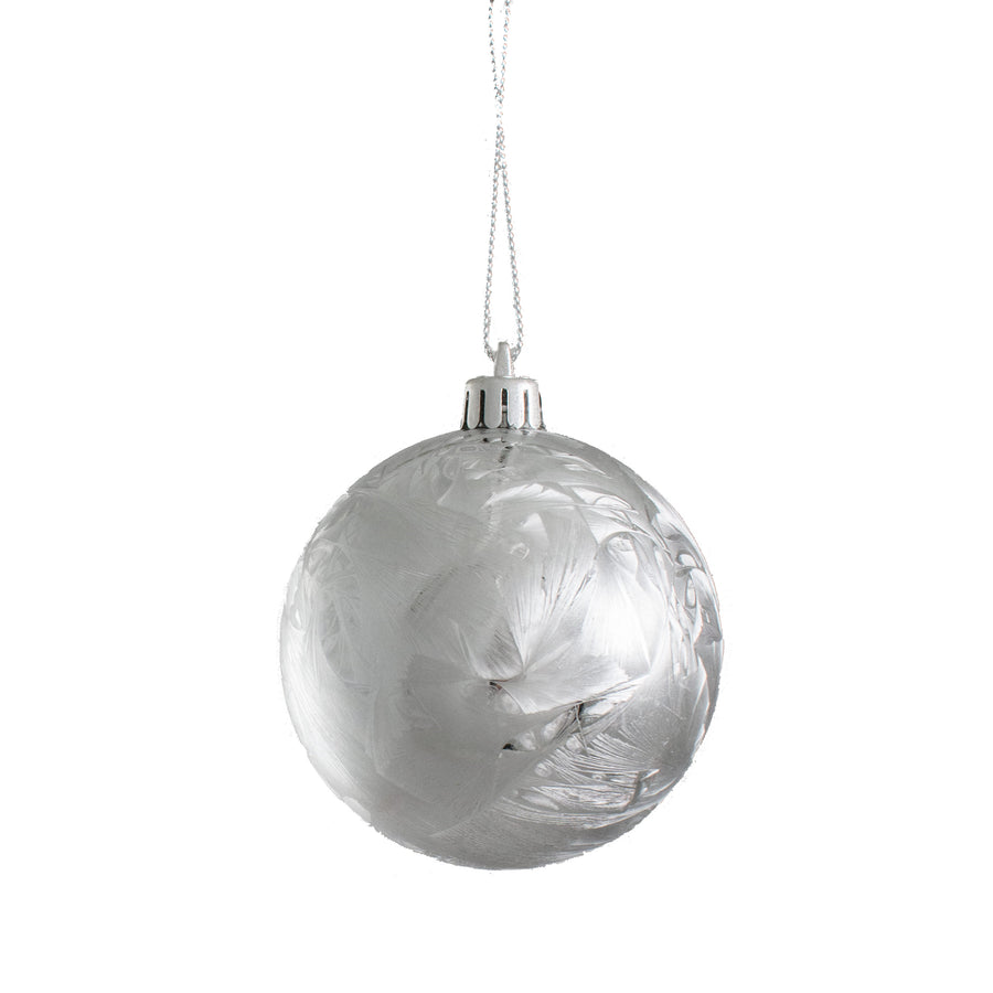 80MM Feather Smooth Ball Ornament: Silver Item Number: XH101726
