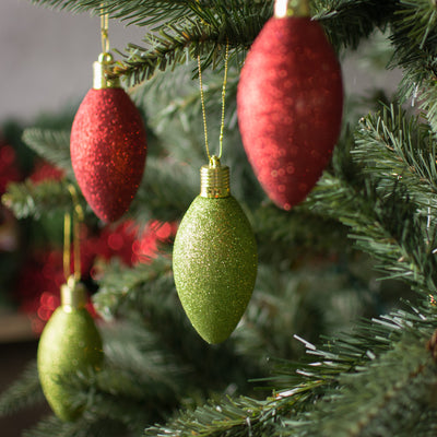 100MM Glitter Bulb Ornament: Lime (Set of 8) Lifestyle Photo