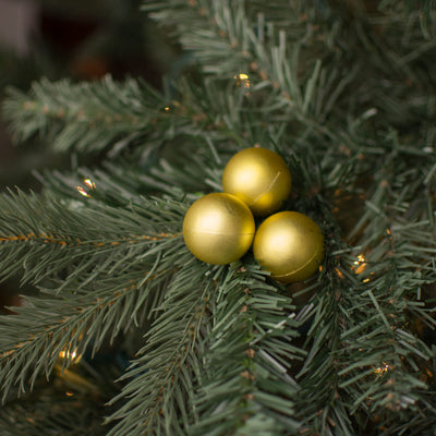 30MM Matte Ball Ornament On Wire: Gold (72) Lifestyle Photo