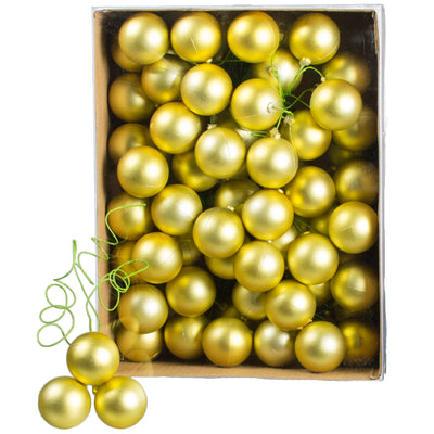 30MM Matte Ball Ornament On Wire: Gold (72) Item Number: XH831308