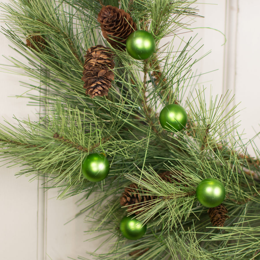 30MM Matte Ball Ornament On Wire: Lime Green (72) Lifestyle Photo