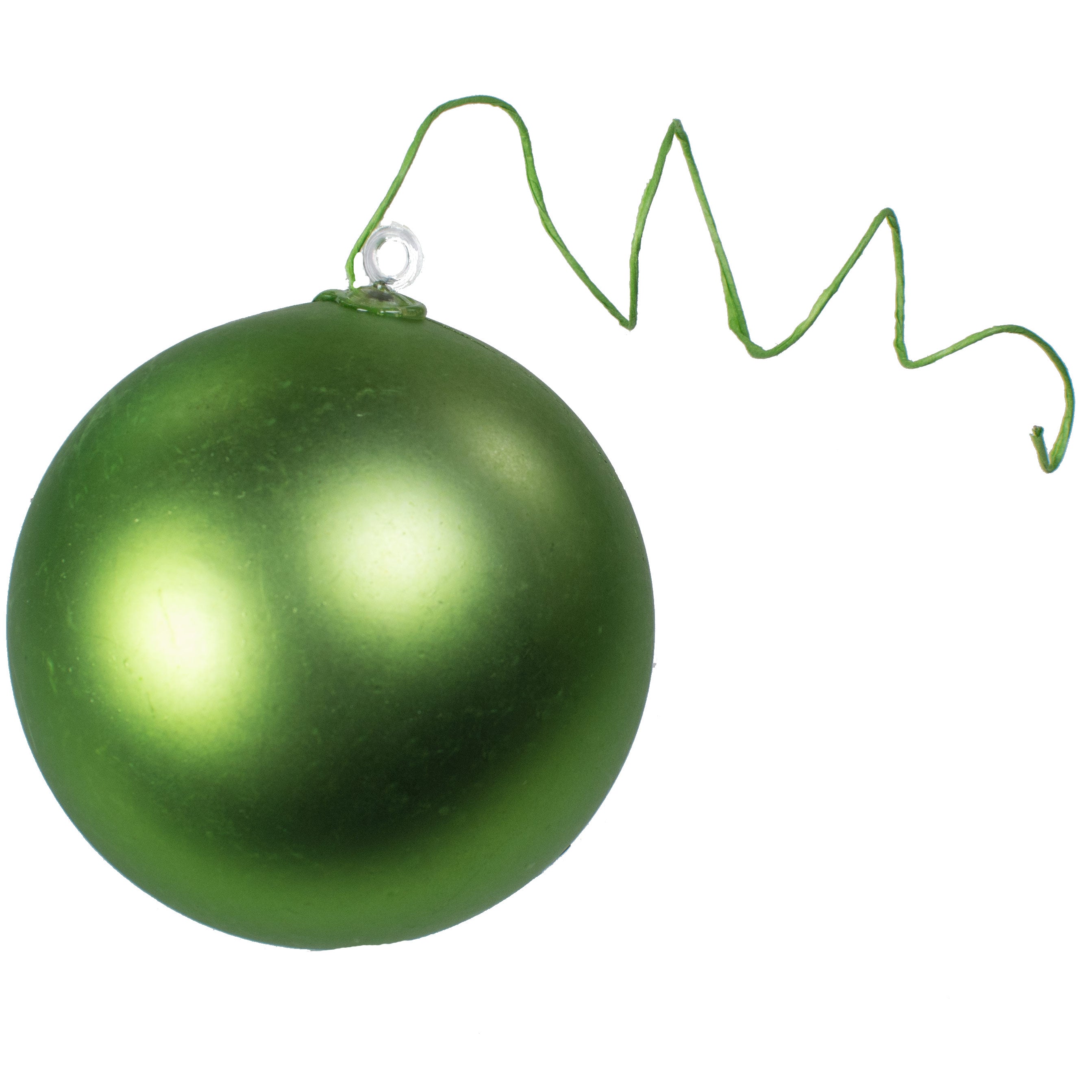 70MM Matte Ball Ornament On Wire: Lime Green (12) detail photo 3