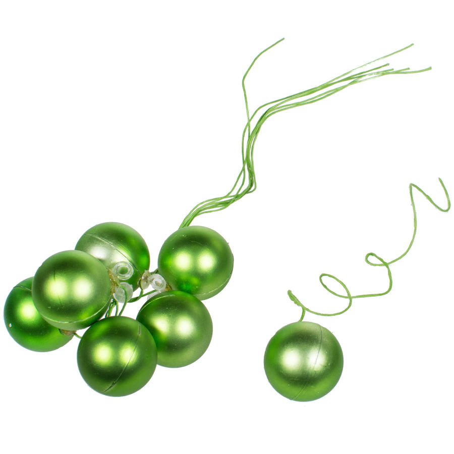 30MM Matte Ball Ornament On Wire: Lime Green (72) detail photo 3