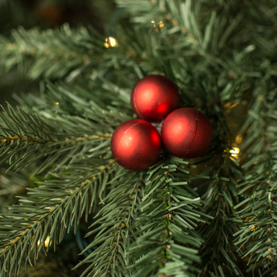 30MM Matte Ball Ornament On Wire: Red (72) Lifestyle Photo
