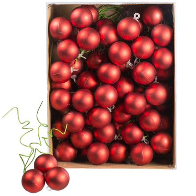 30MM Matte Ball Ornament On Wire: Red (72) Item Number: XH831324