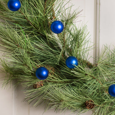 30MM Matte Ball Ornament On Wire: Royal Blue (72) Lifestyle Photo