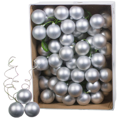 30MM Matte Ball Ornament On Wire: Silver (72) Item Number: XH831326