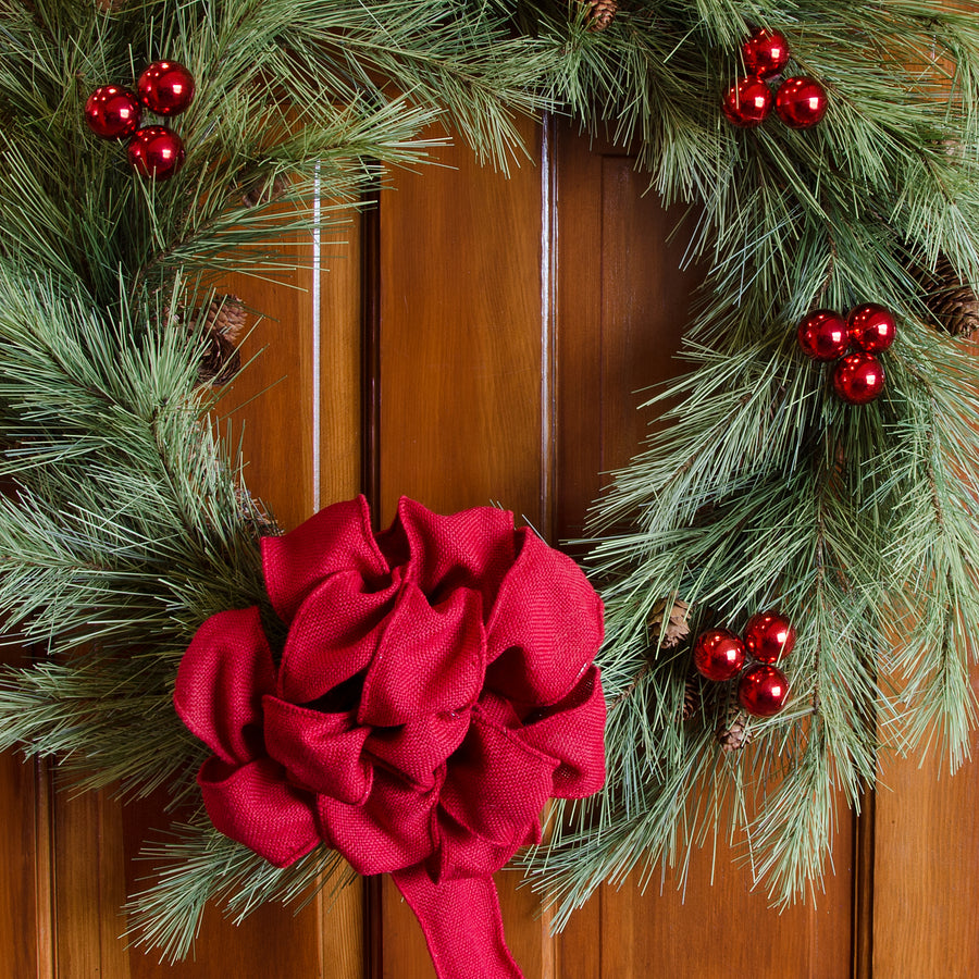 30MM Metallic Ball Ornament On Wire: Red (72) detail photo 3