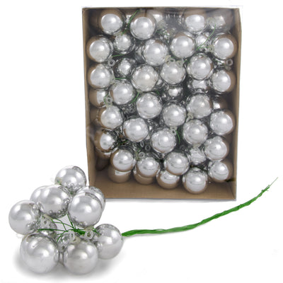 30MM Metallic Ball Ornament On Wire: Silver (72) Item Number: XH821326