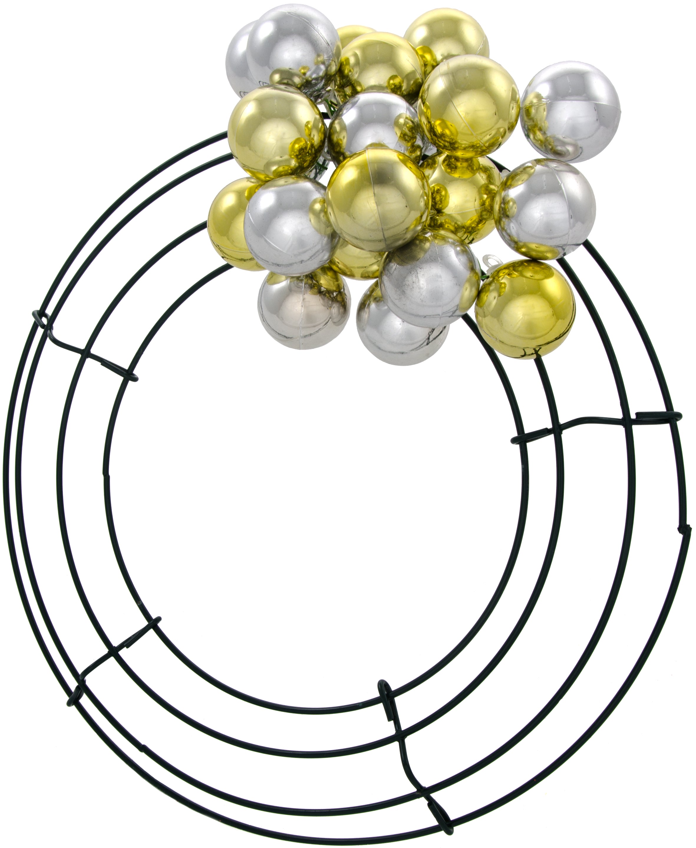 30MM Metallic Ball Ornament On Wire: Silver (72) detail photo 4