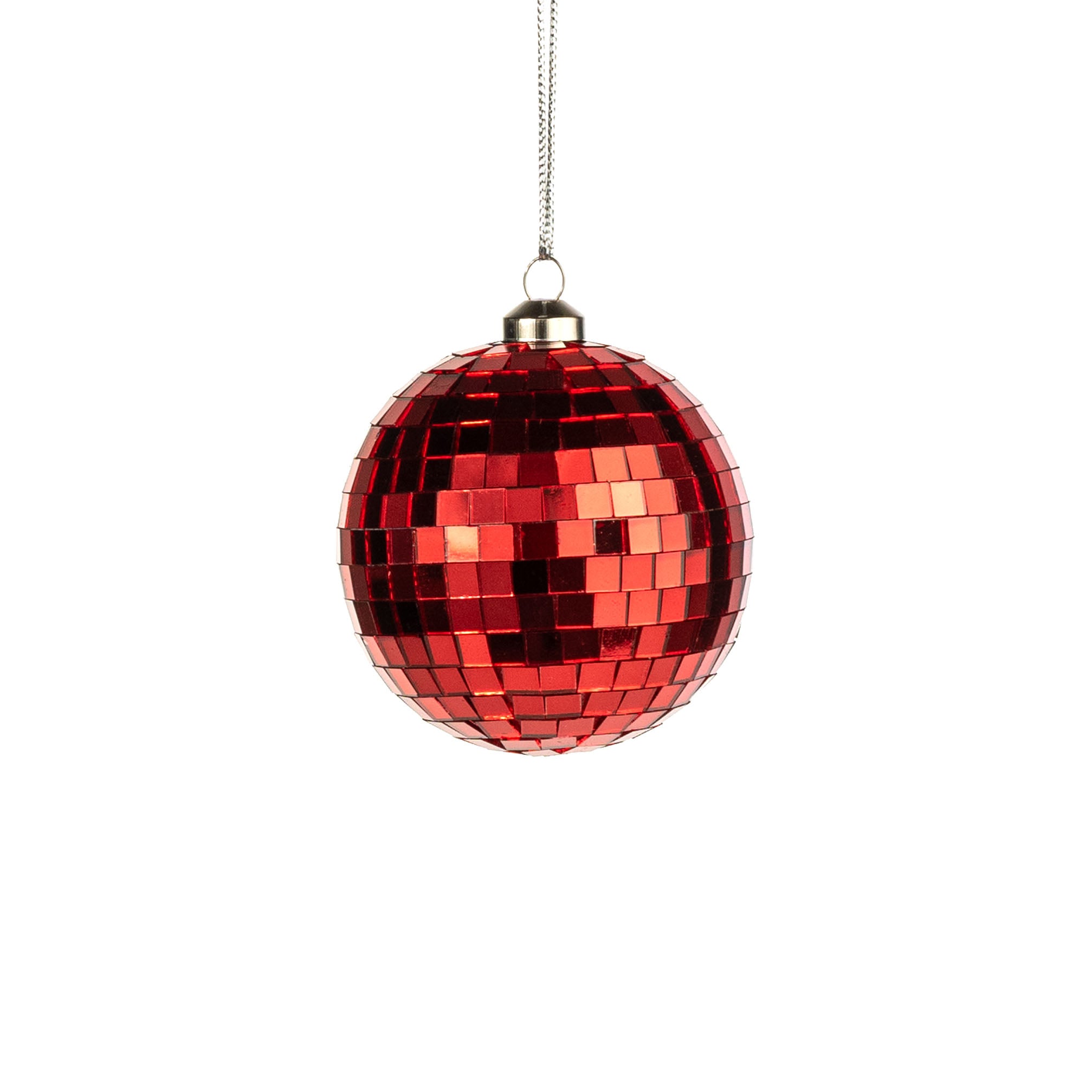 80mm Mirror Disco Ball Ornament: Red Item Number: XJ703324
