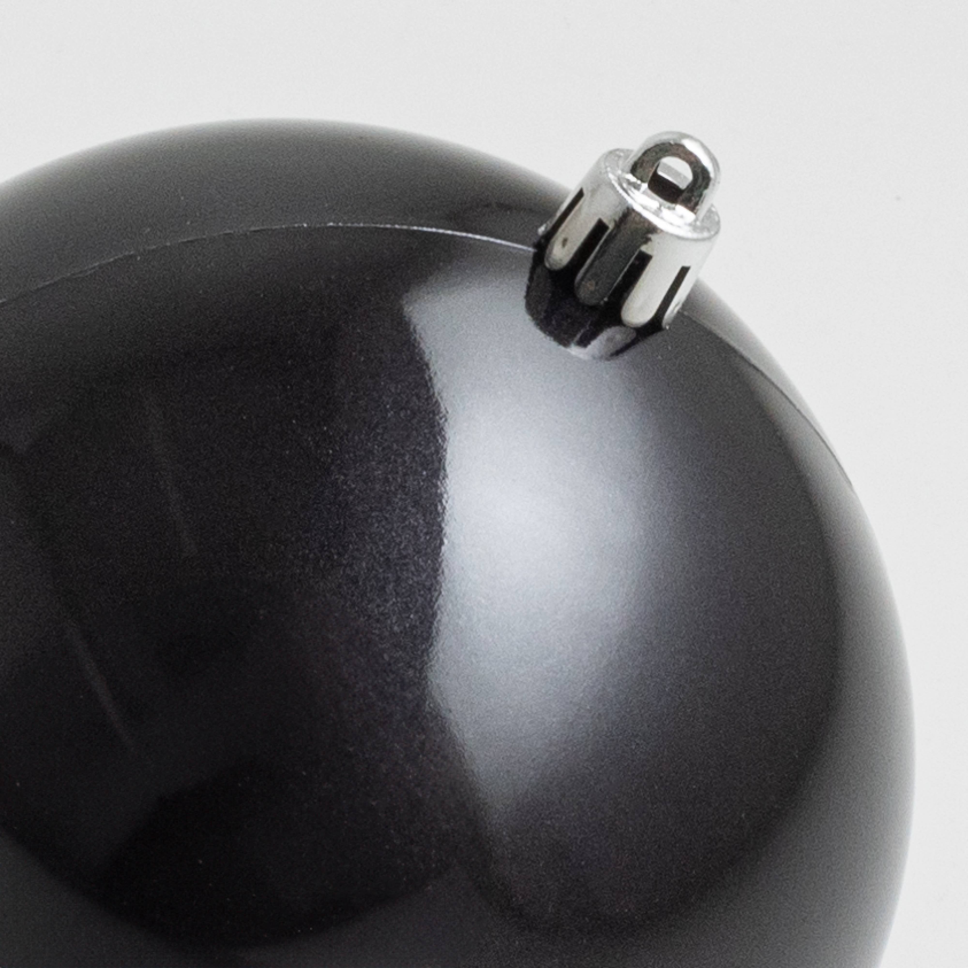 100MM Plastic Ball Ornament: Candy Apple Black (Set of 4) detail photo 3