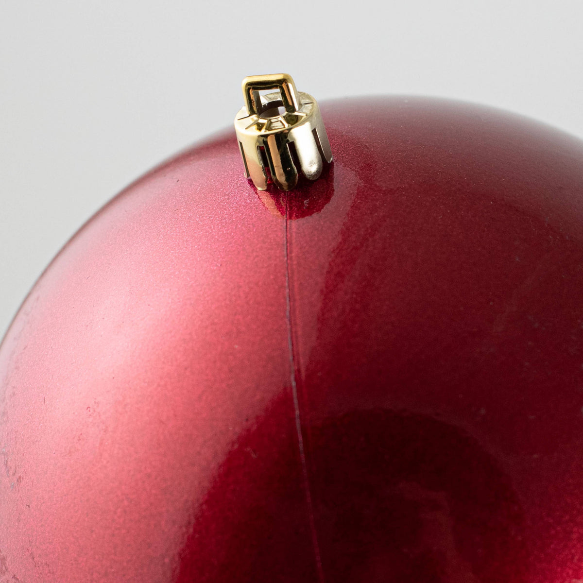 120MM Plastic Ball Ornament: Candy Apple Burgundy (Set of 2) detail photo 3