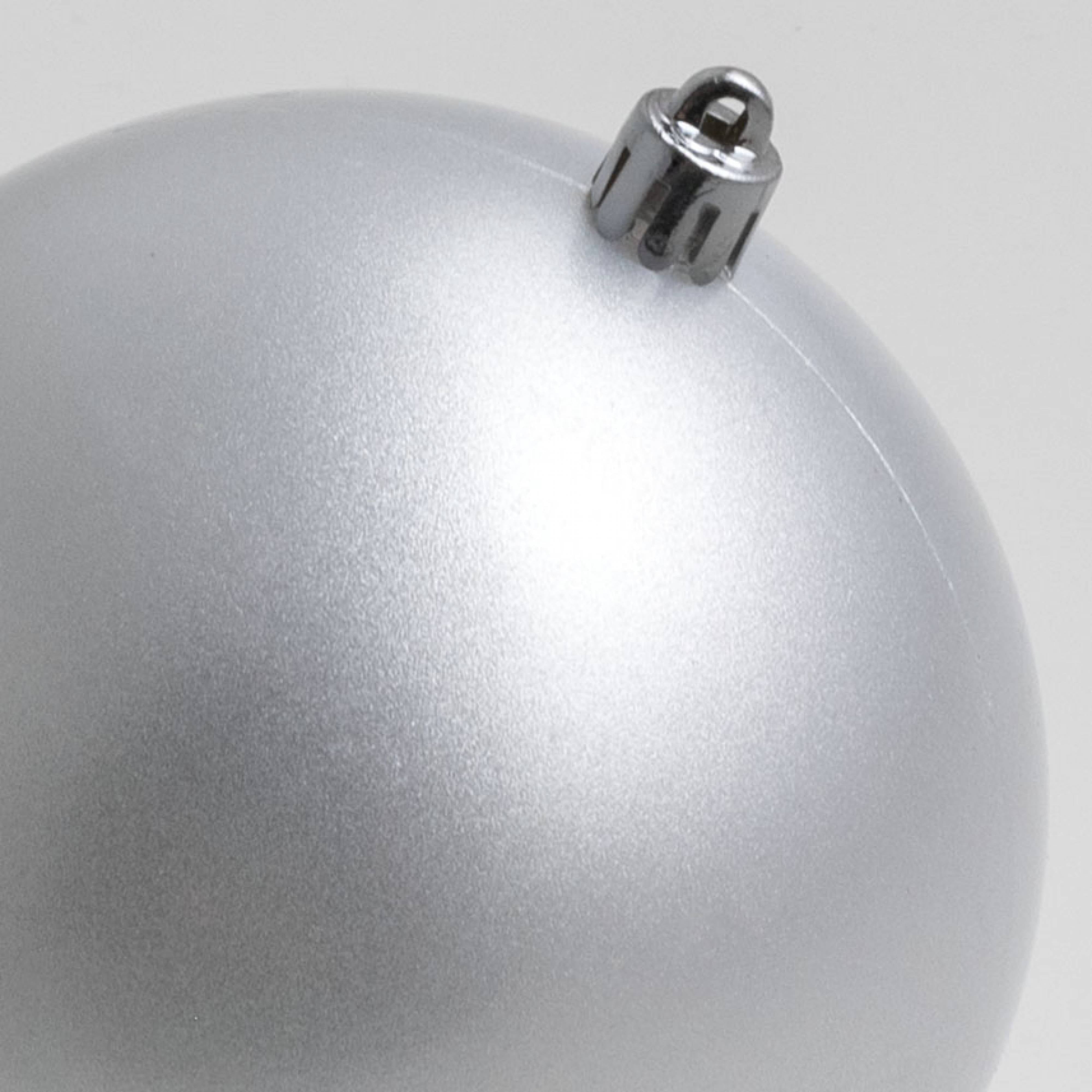 100MM Plastic Ball Ornament: Candy Apple Silver (Set of 4) detail photo 3