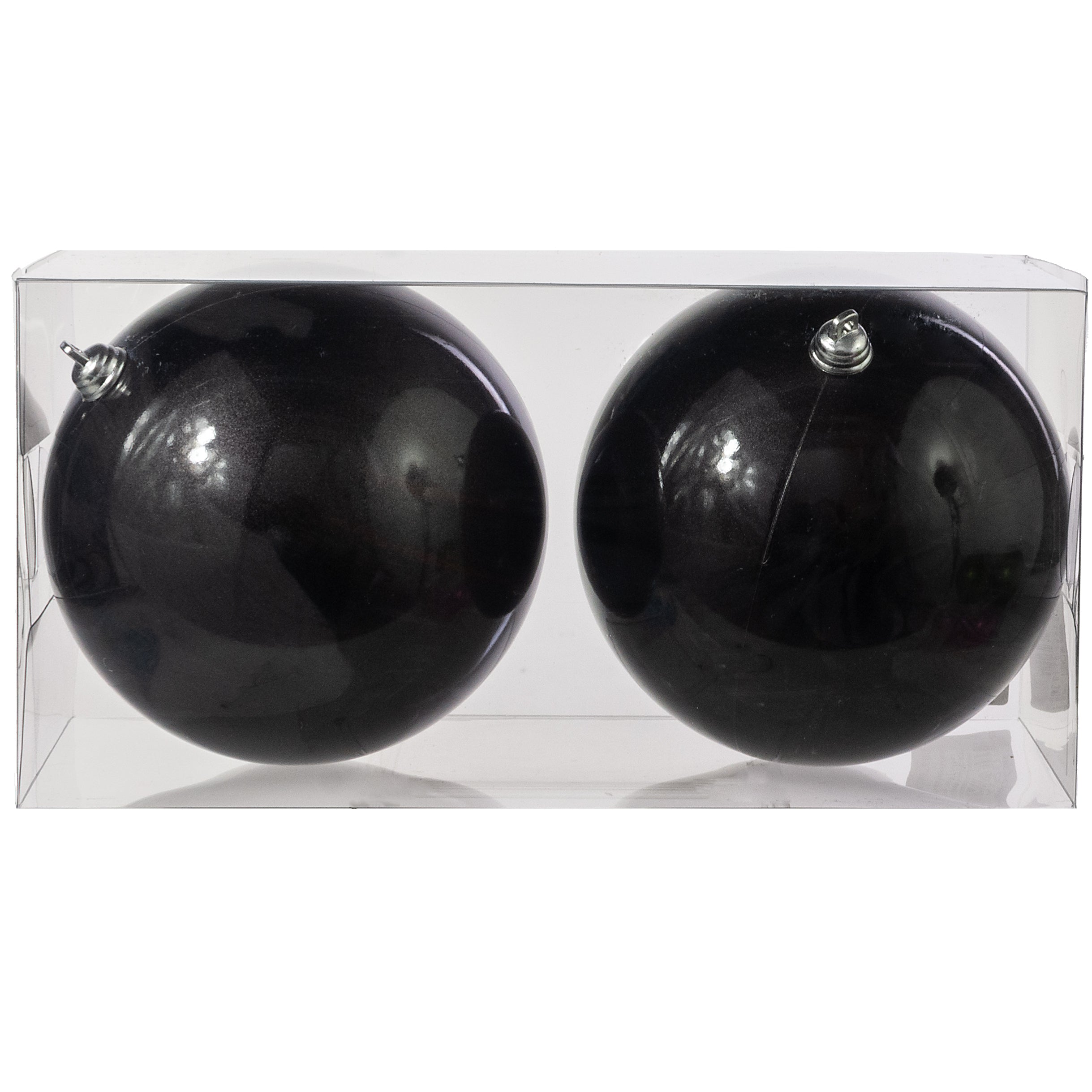 120MM Plastic Ball Ornaments: Candy Apple Black (Set of 2) Item Number: 157153