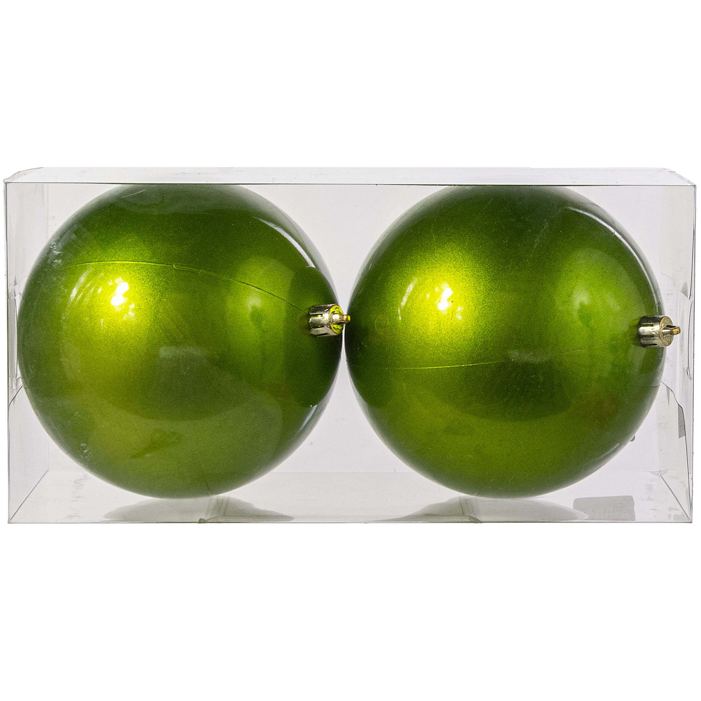 120MM Plastic Ball Ornaments: Candy Apple Lime Green (Set of 2) Item Number: 157132