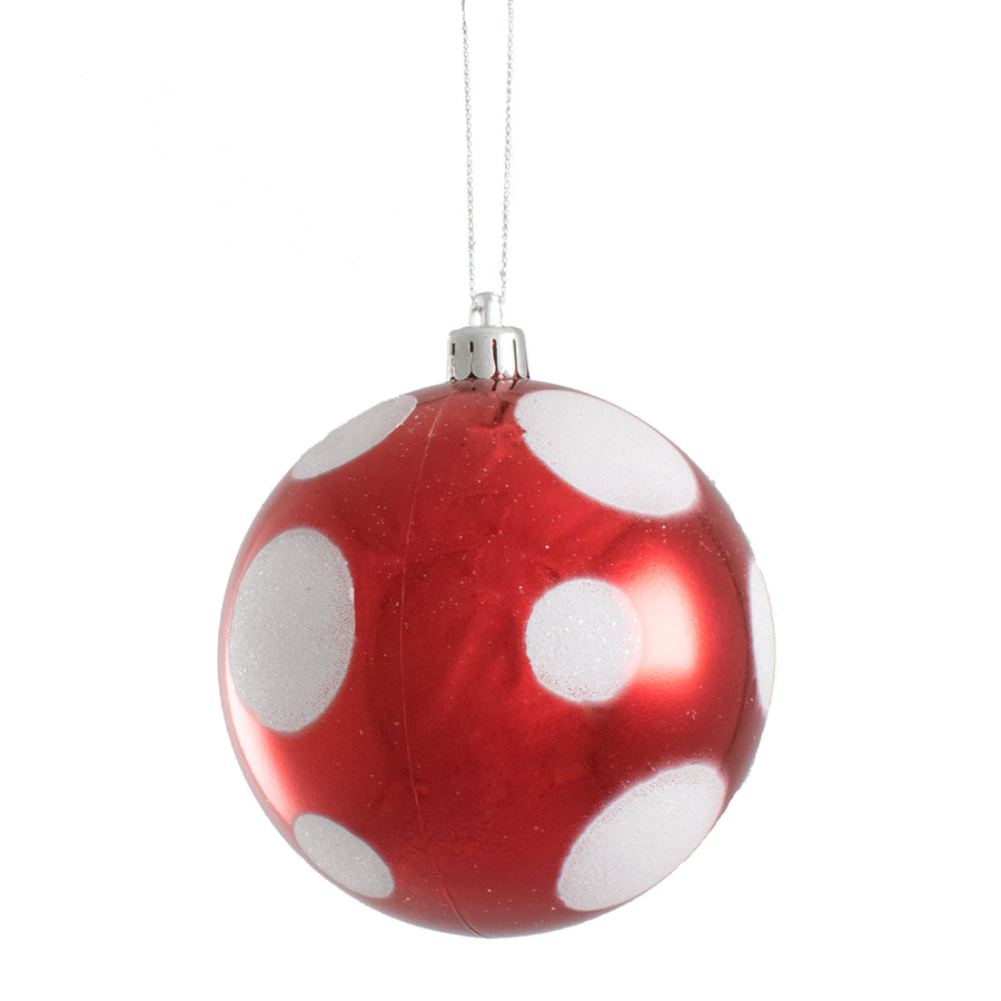 100MM Polka Dot Ornament: Red & White Item Number: XH9520MA