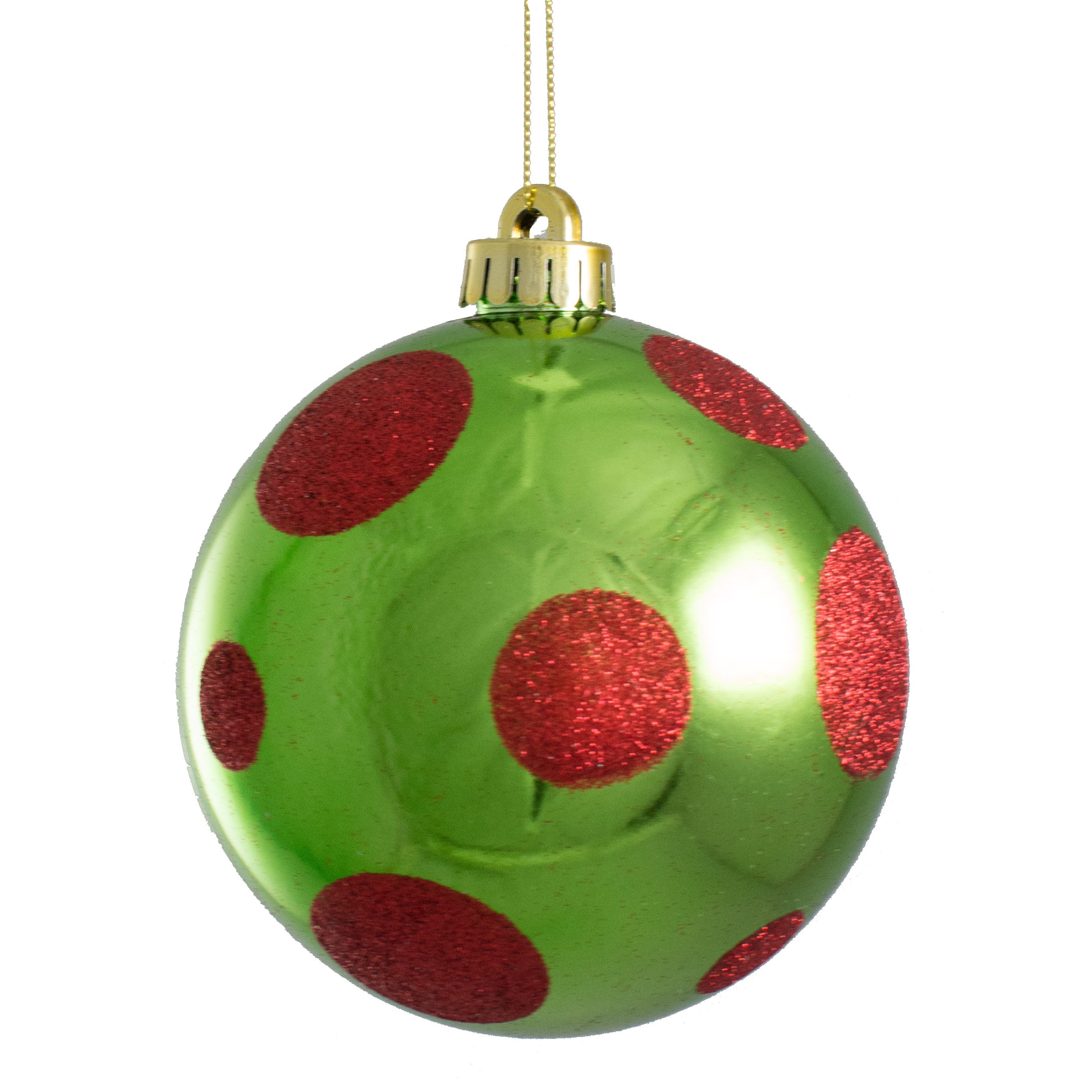 120MM Polka Ornament: Lime Green & Red Item Number: XH952151