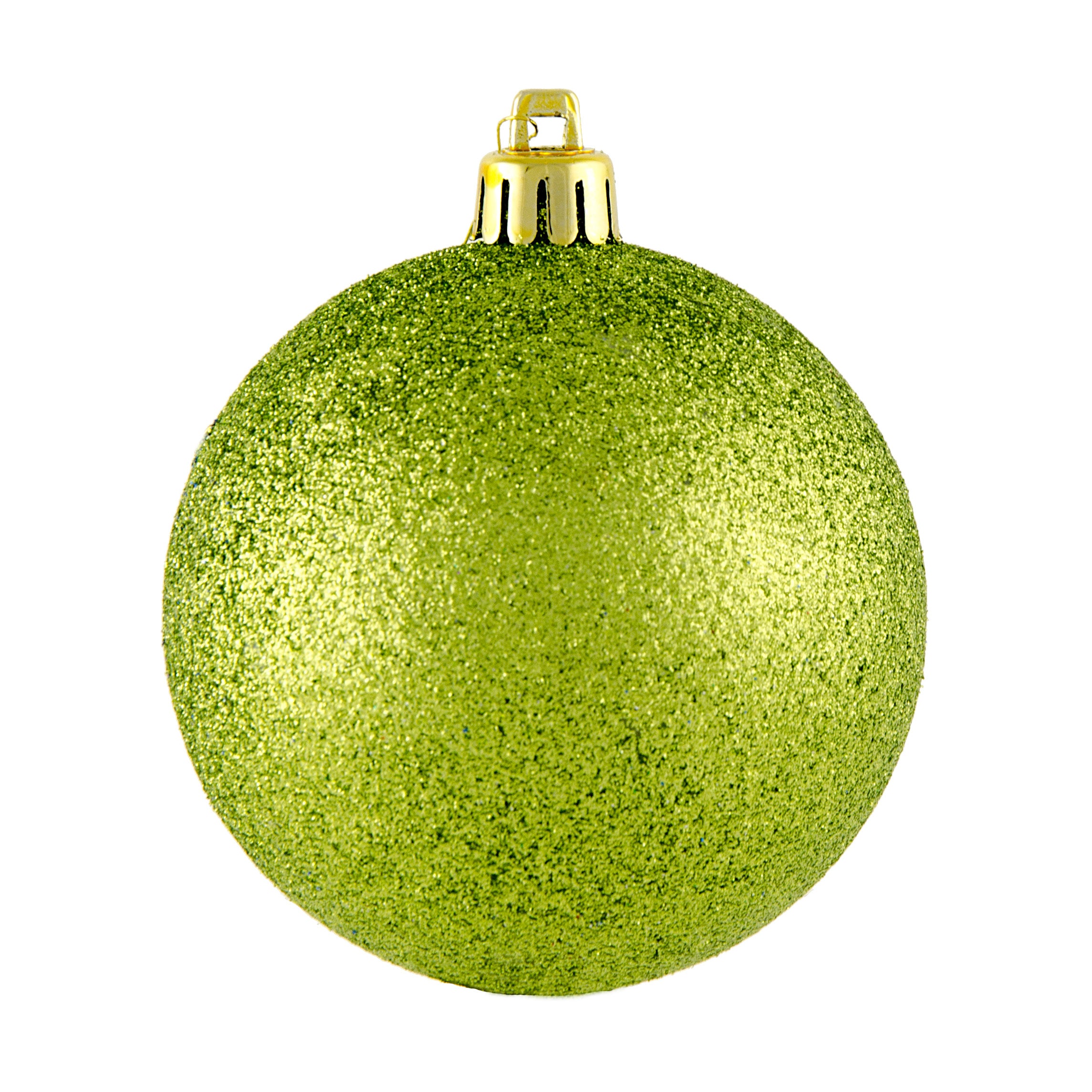 80MM Round Glitter Ball Ornament: Metallic Lime Green Item Number: XY203369