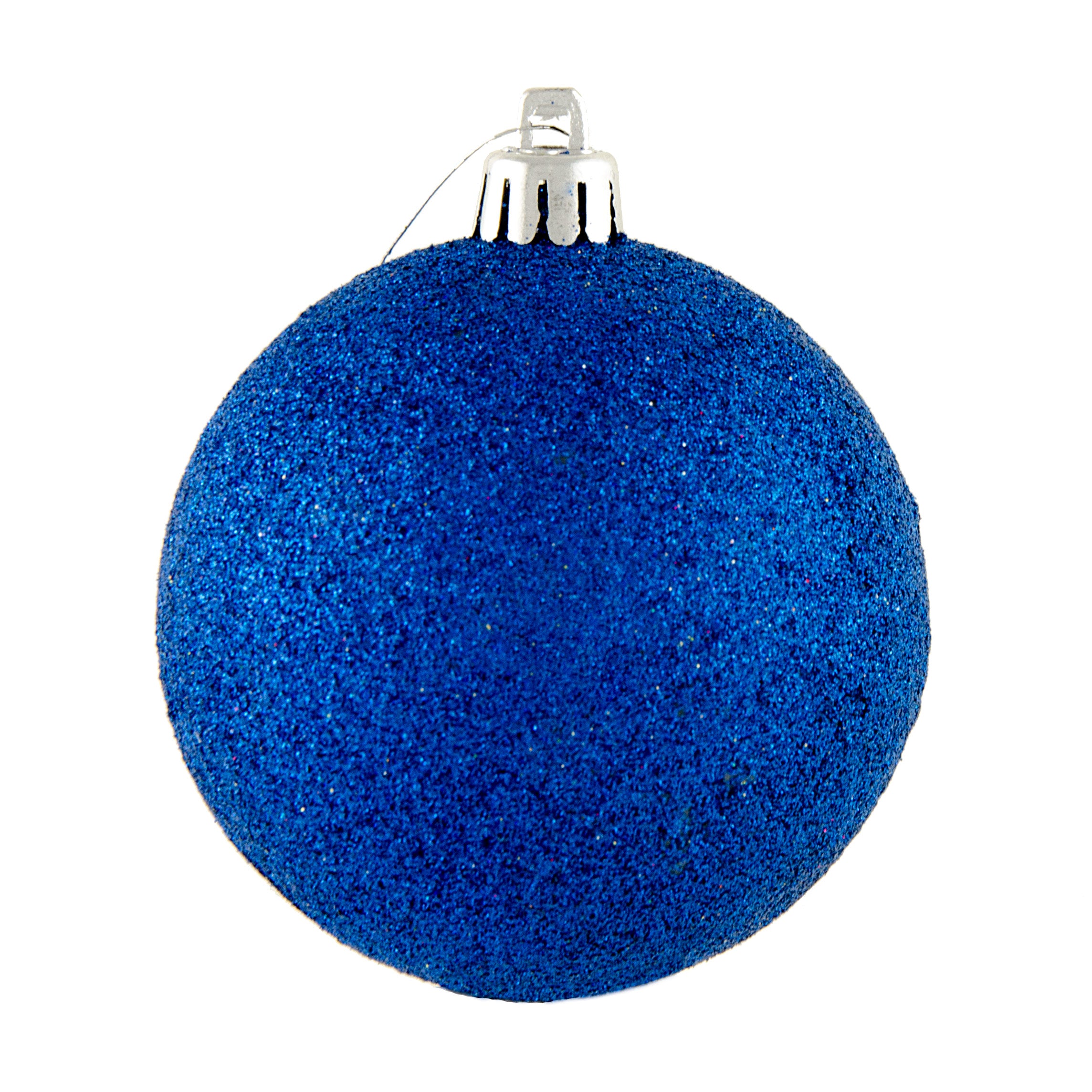 80MM Round Glitter Ball Ornament: Metallic Royal Blue Item Number: XY203325