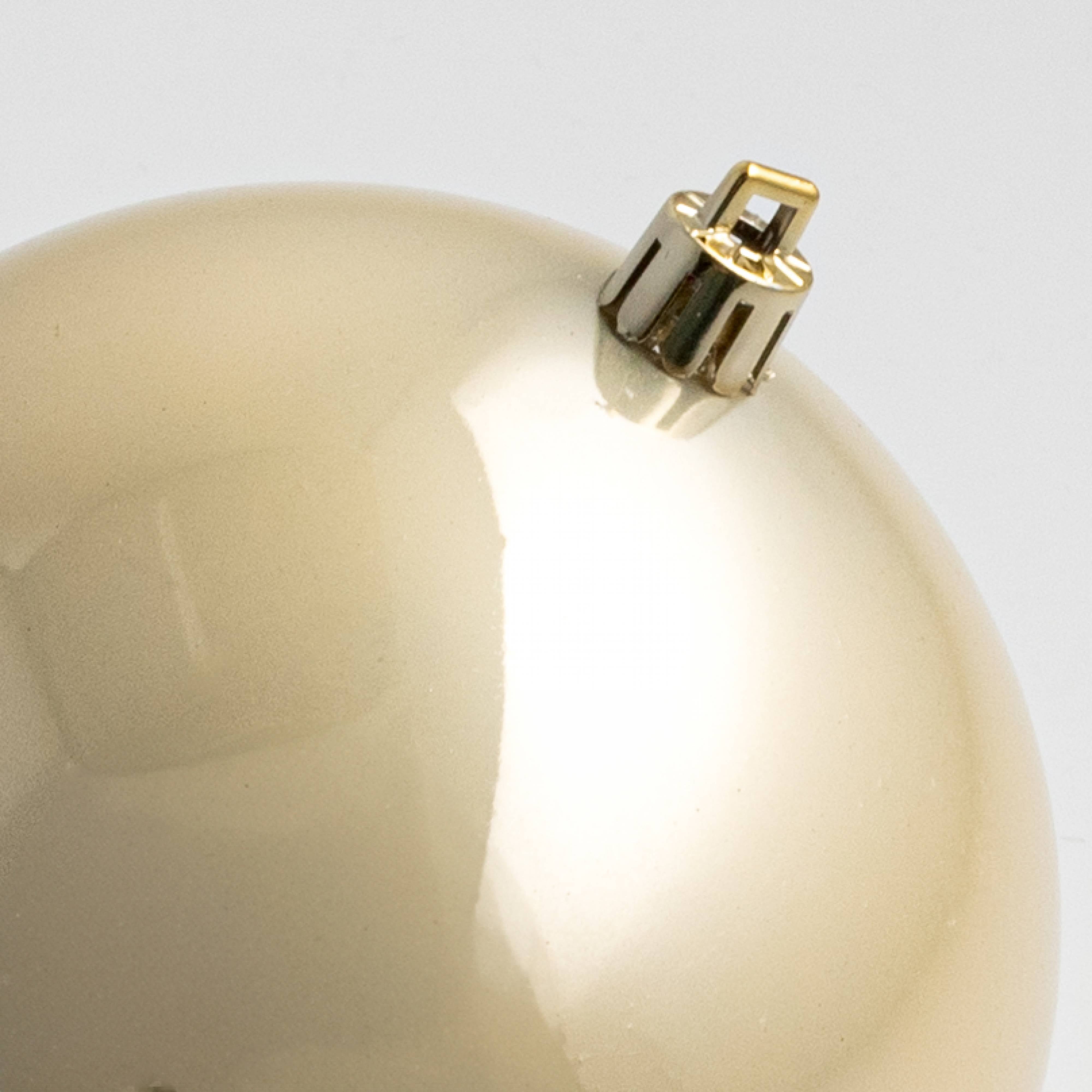 100MM Seamless Plastic Ball Ornament: Pearl Champagne (Set of 4) detail photo 3