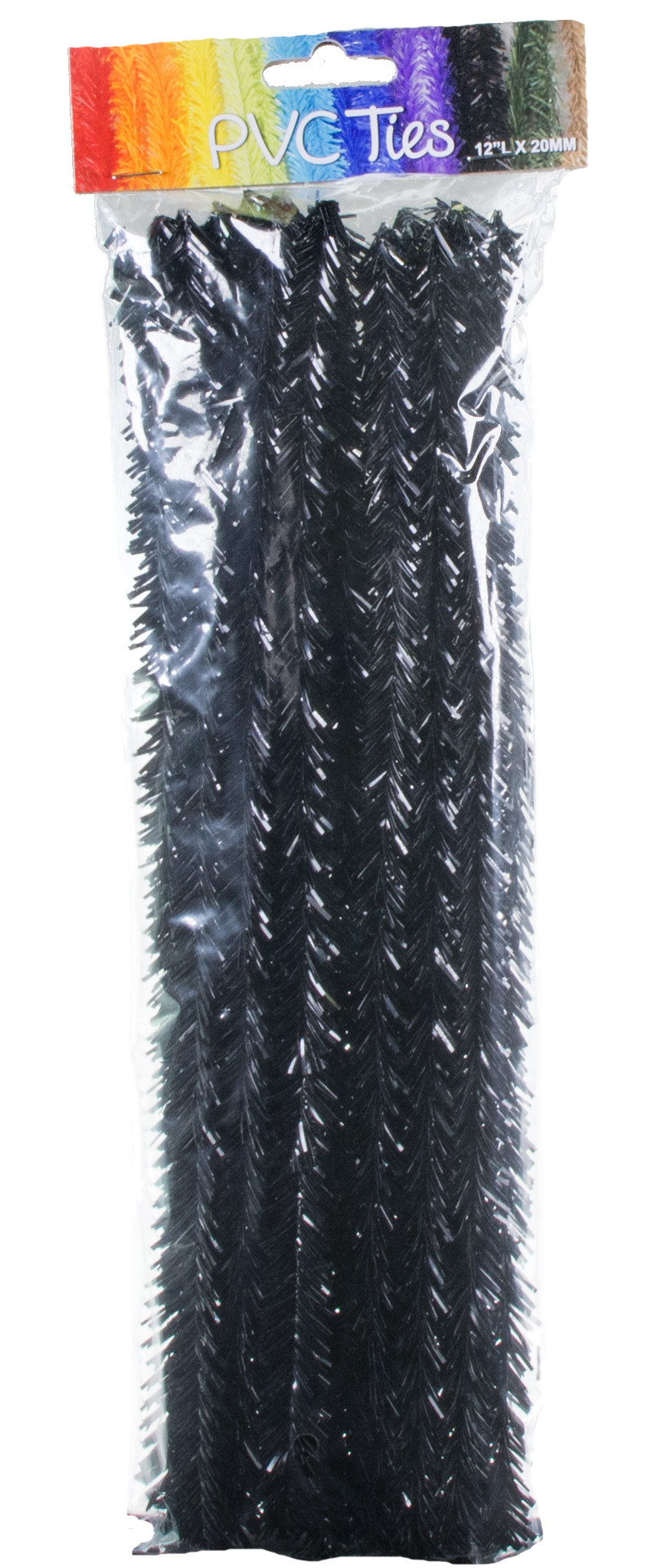 20mm Tinsel Tie Stems: Black (25) Item Number: MA000202