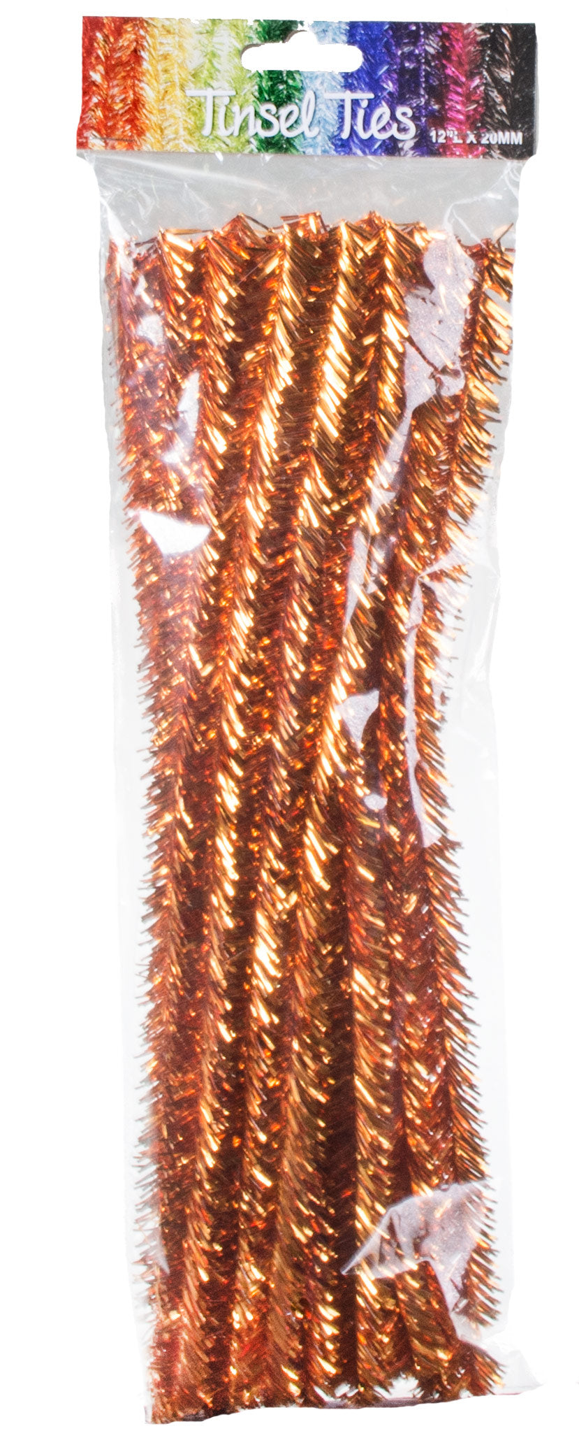 20mm Tinsel Tie Stems: Metallic Orange (25) Item Number: MA000138