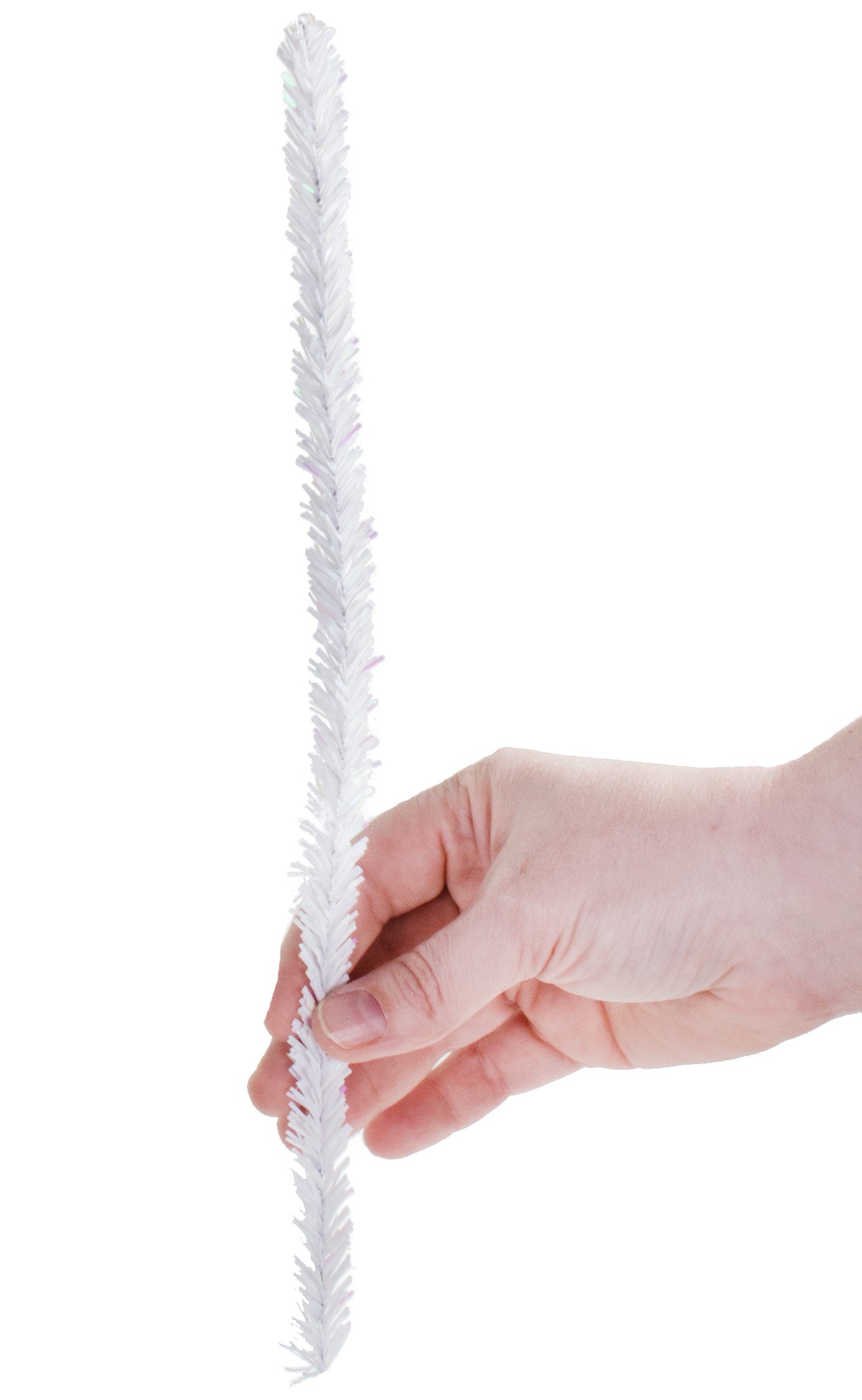 20mm Tinsel Tie Stems: Metallic White (25) detail photo 3