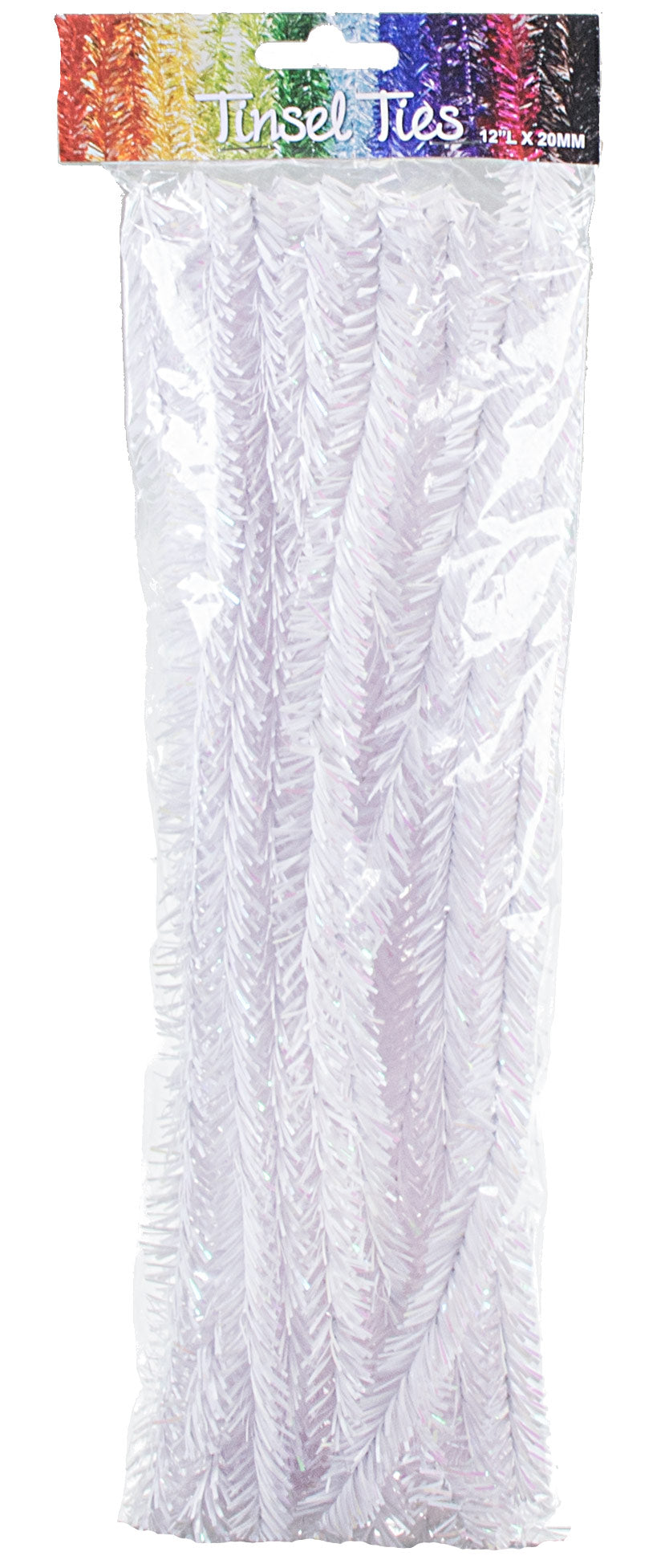 20mm Tinsel Tie Stems: Metallic White (25) Item Number: MA000150