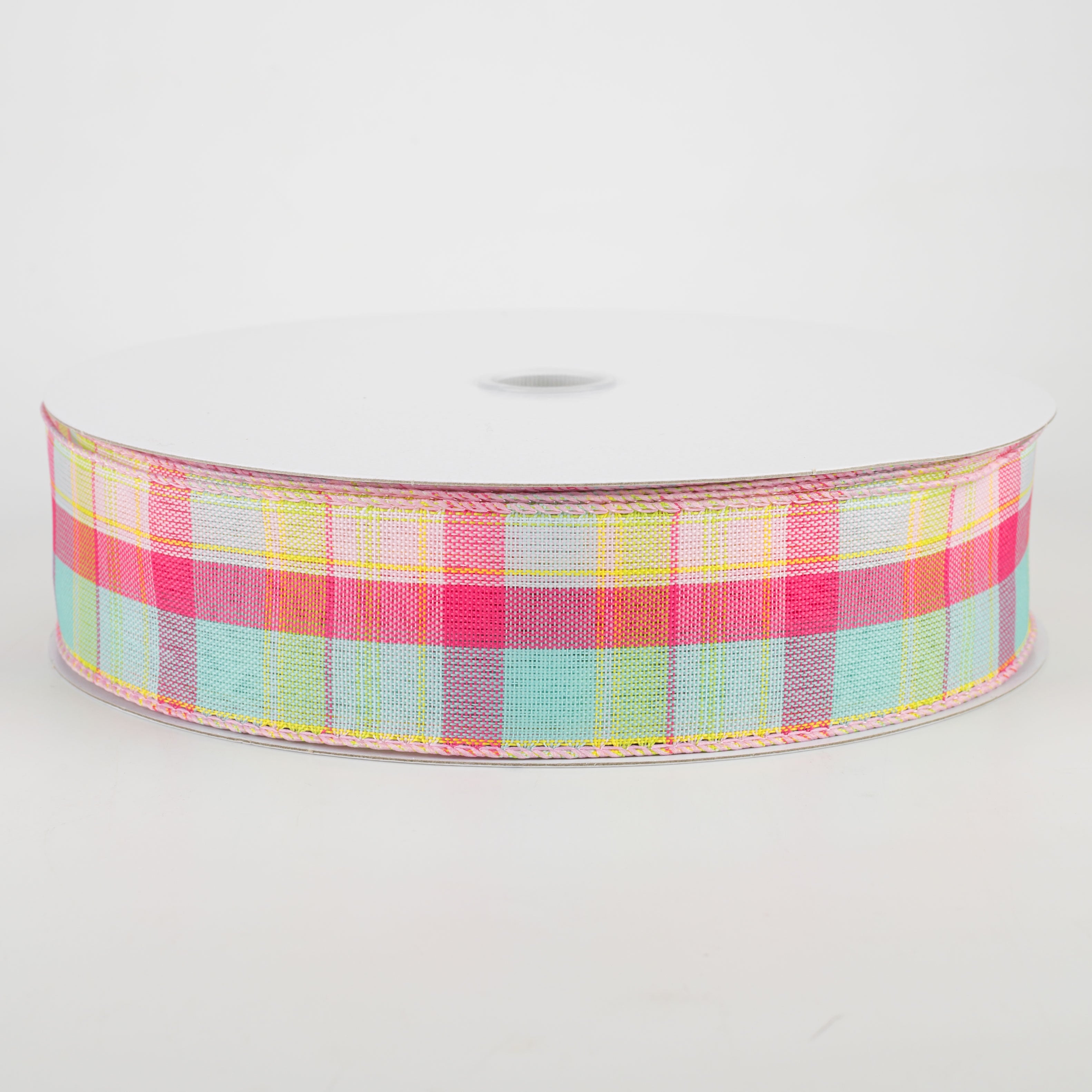 1.5" Montana Plaid Ribbon: Aqua, Pink, Lime (50 Yards) Item Number: 841-09-141