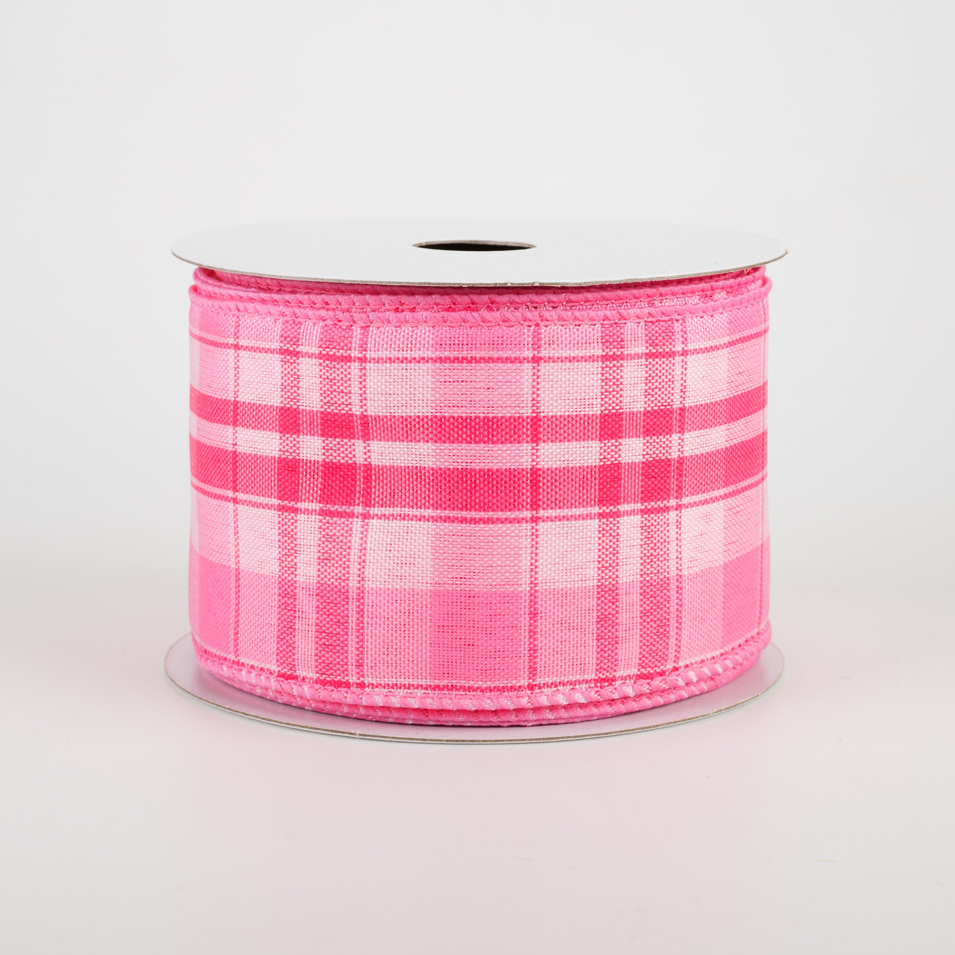2.5" Montana Plaid Ribbon: Fuchsia, Pink, White (10 Yards) Item Number: 41110-40-44