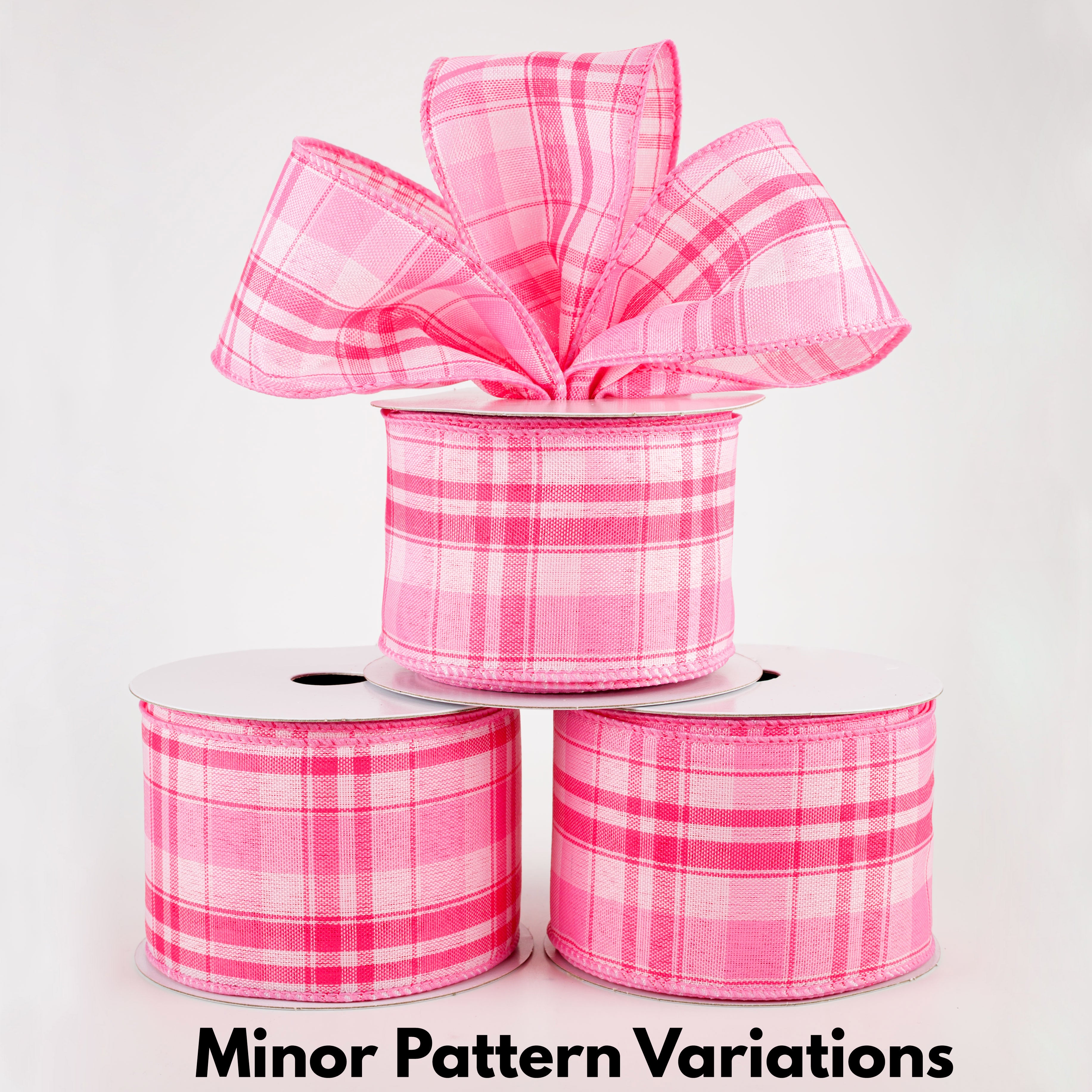 2.5" Montana Plaid Ribbon: Fuchsia, Pink, White (10 Yards) Lifestyle Photo