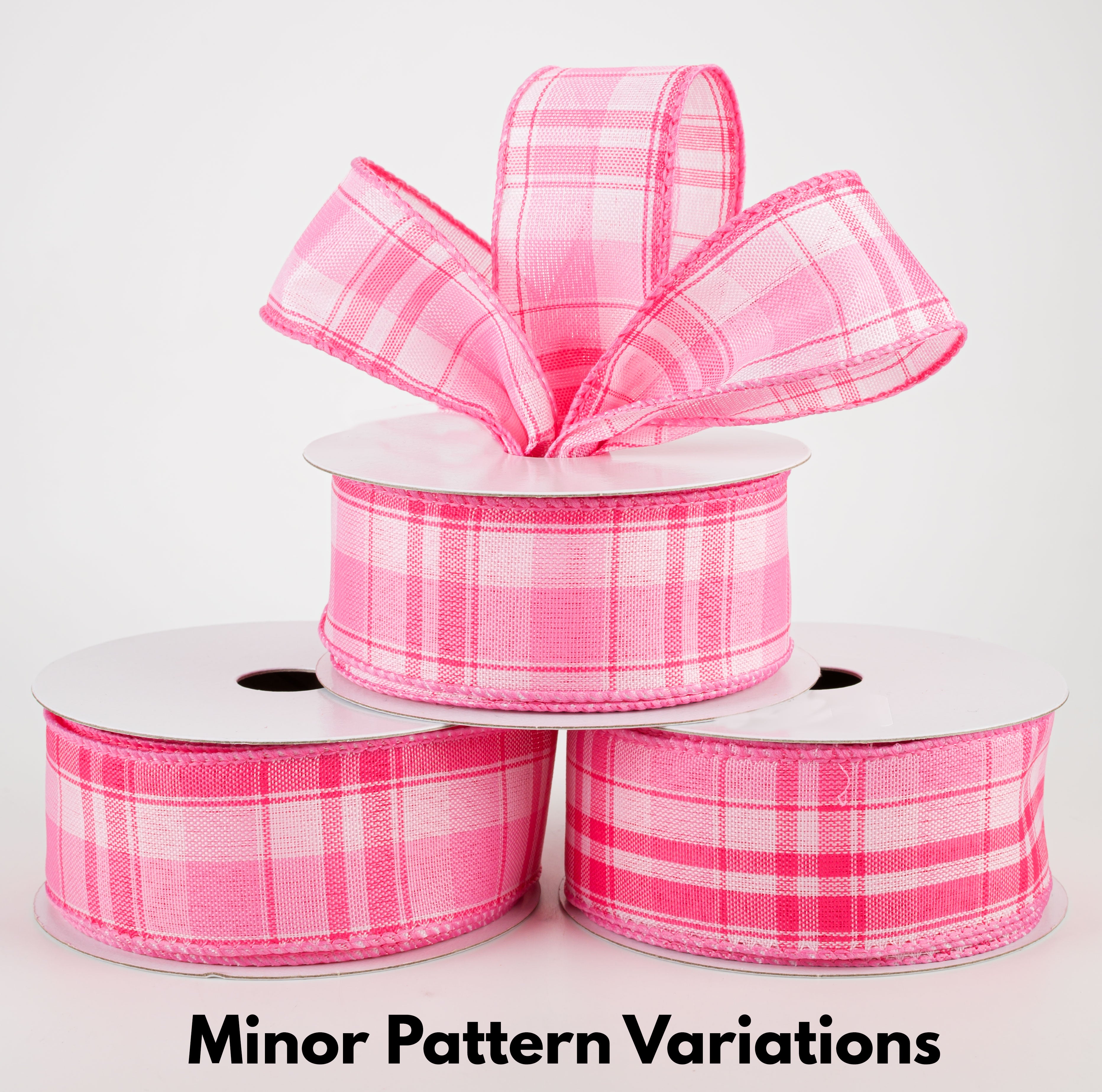 1.5" Montana Plaid Ribbon: Fuchsia, Pink, White (10 Yards) Lifestyle Photo