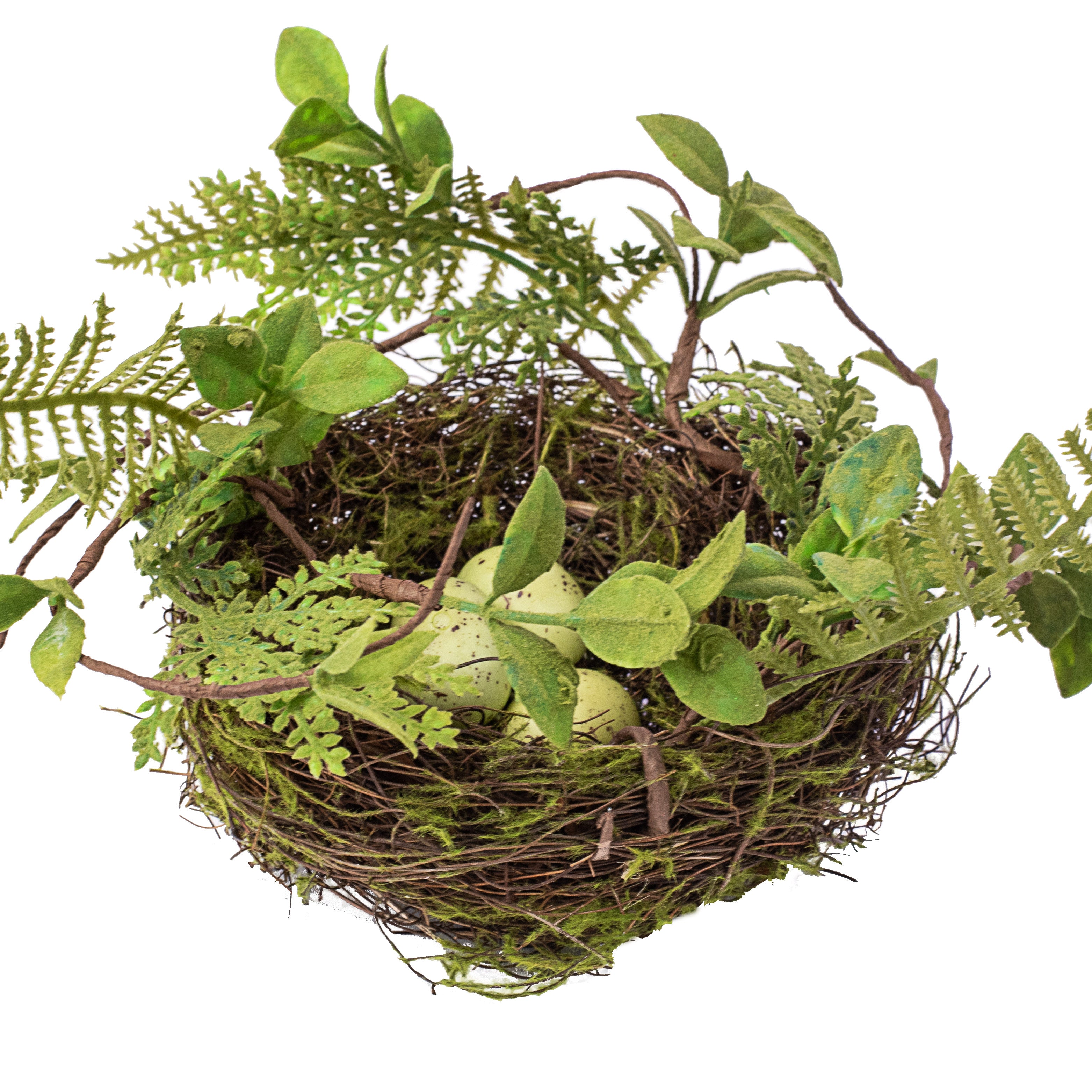 6" Moss Bird Nest With Eggs detail photo 3