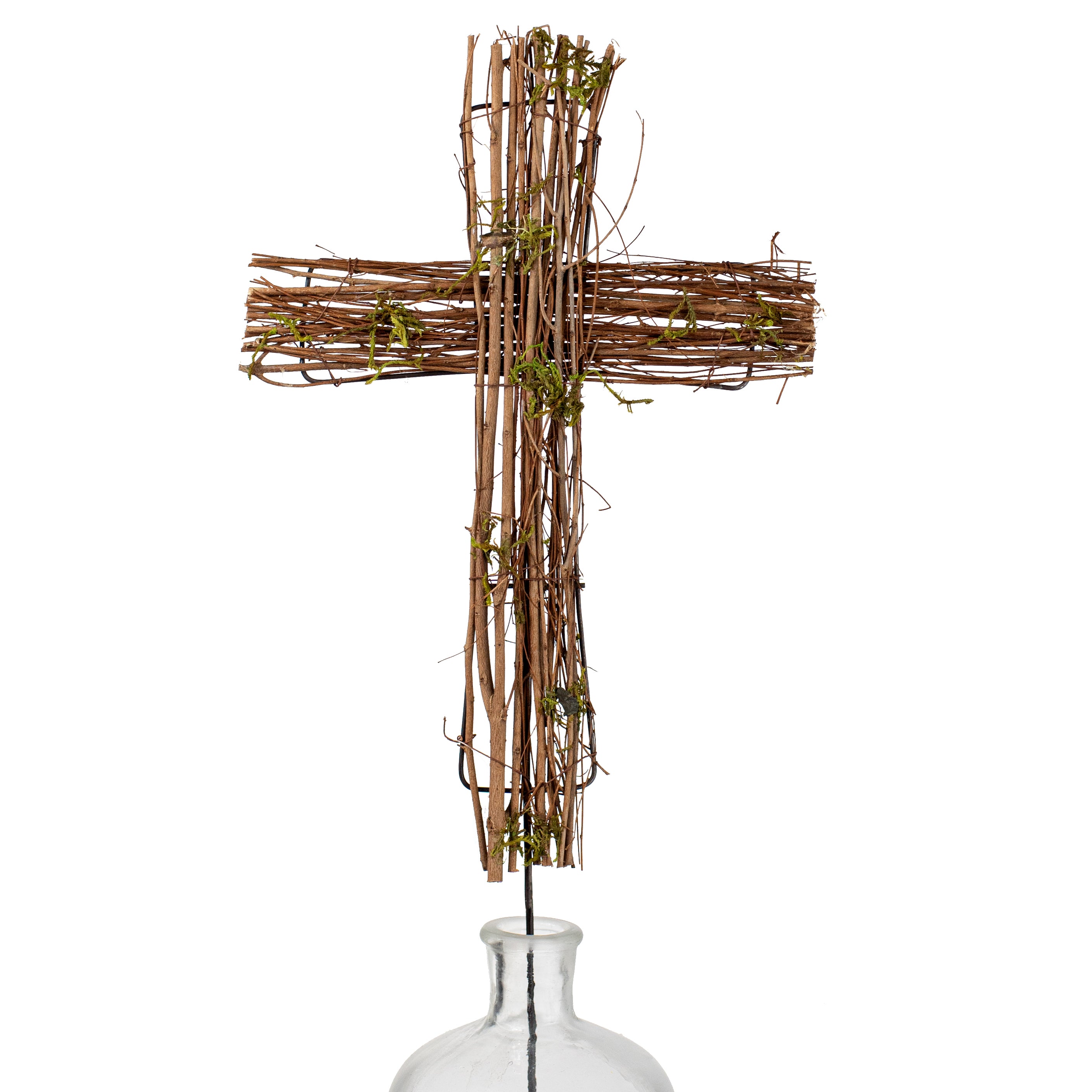27" Moss Natural Twig Cross Pick Item Number: 211209