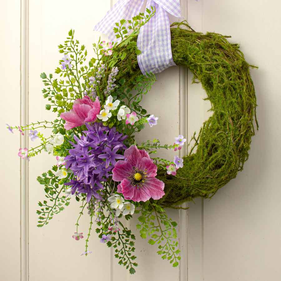 12" Mossy Angel Vine Twig Wreath: Green detail photo 4