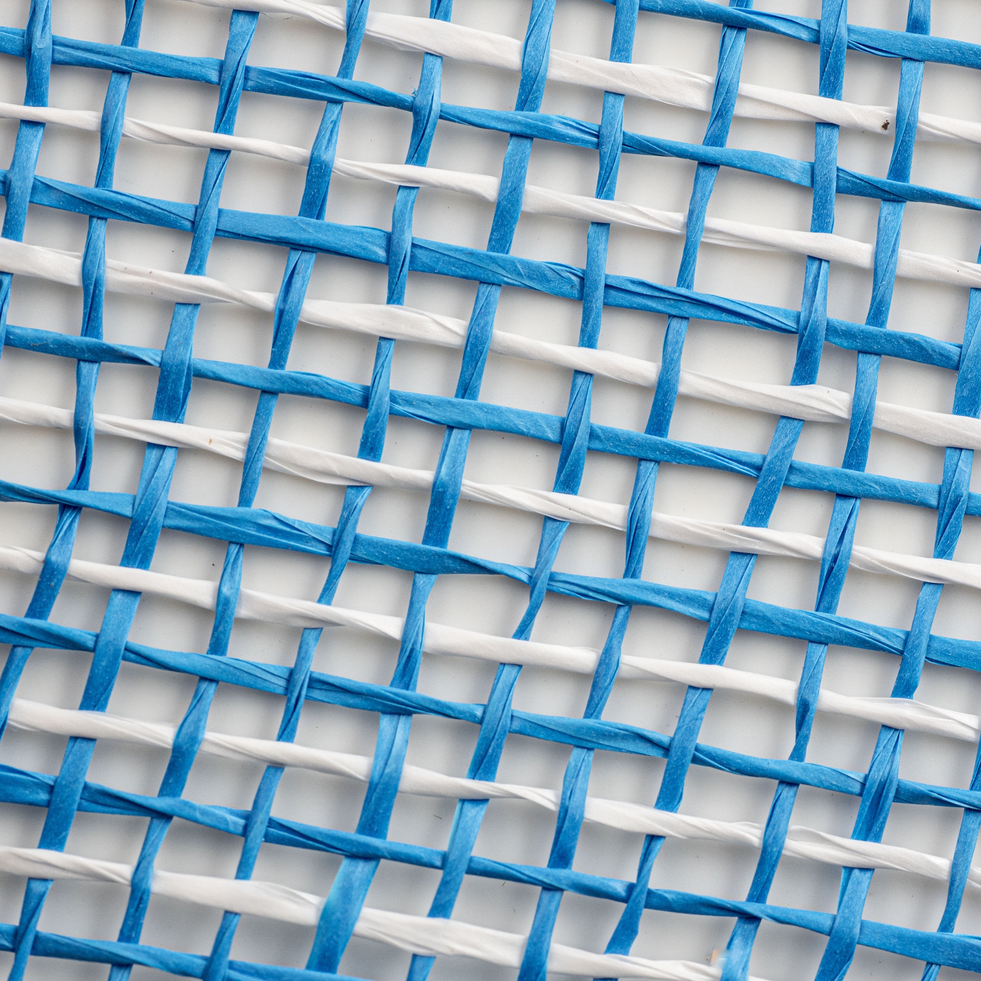 10" Multi Poly Burlap Check Mesh: Blue & White detail photo 3