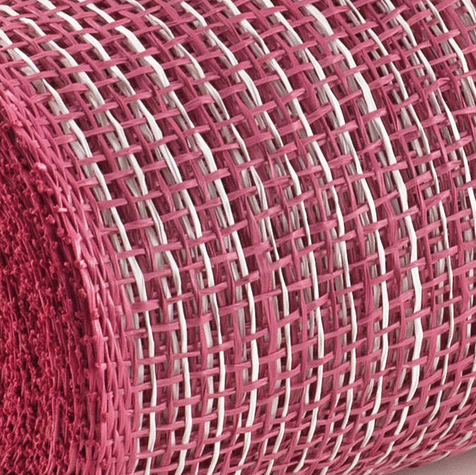 10" Multi Poly Burlap Check Mesh: Fuchsia & White Lifestyle Photo