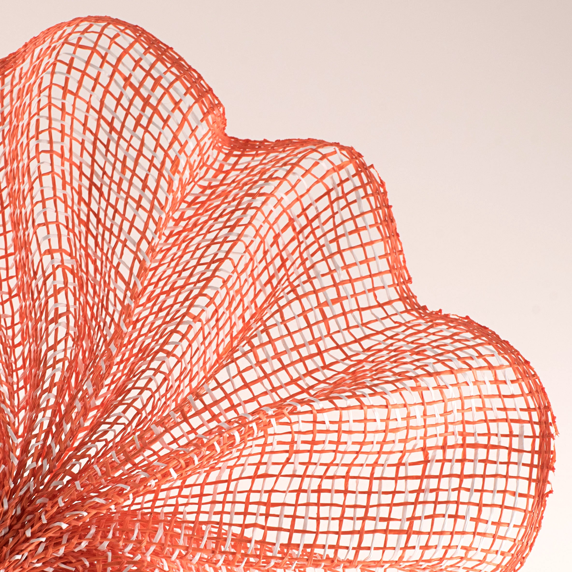 10" Multi Poly Burlap Check Mesh: Orange & White detail photo 4