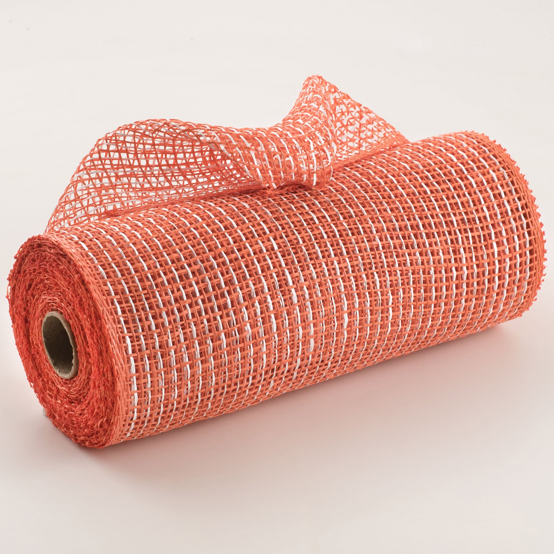 10" Multi Poly Burlap Check Mesh: Orange & White Item Number: RP815941